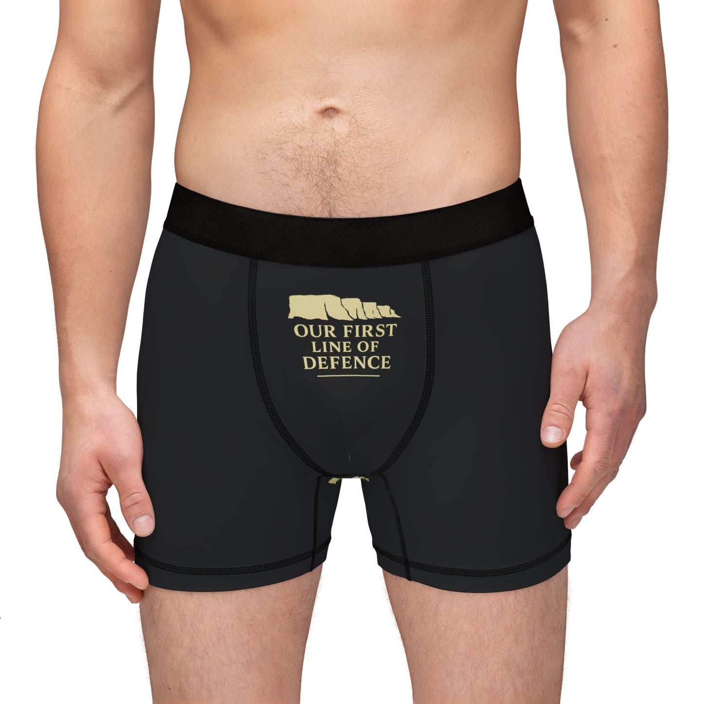 First line of defence stop the boats Men's Boxers (AOP)