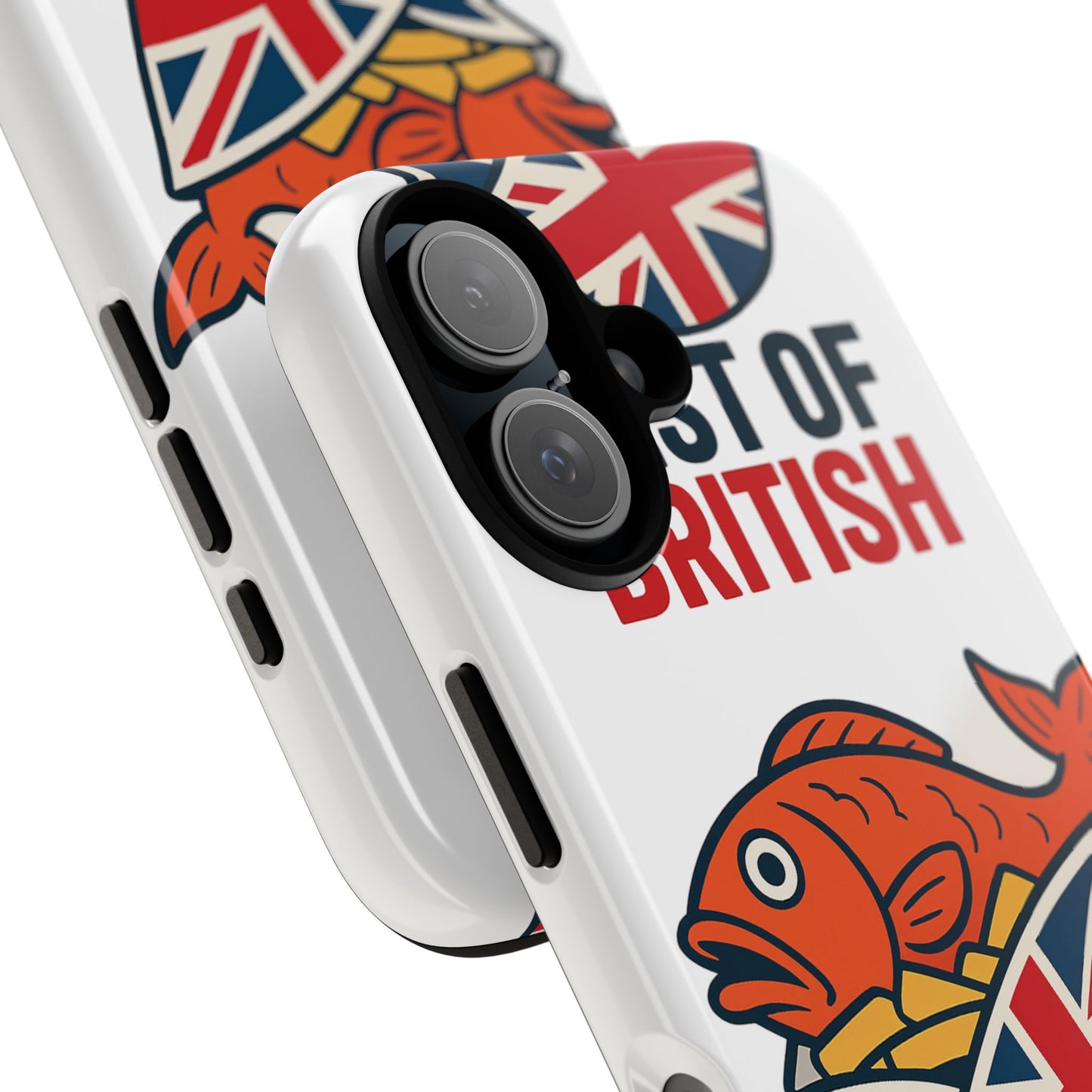British Fish & Chips Phone Case, Tough Phone Cover, Best of British Design, Fun Gift for Foodies, UK Pride Accessory