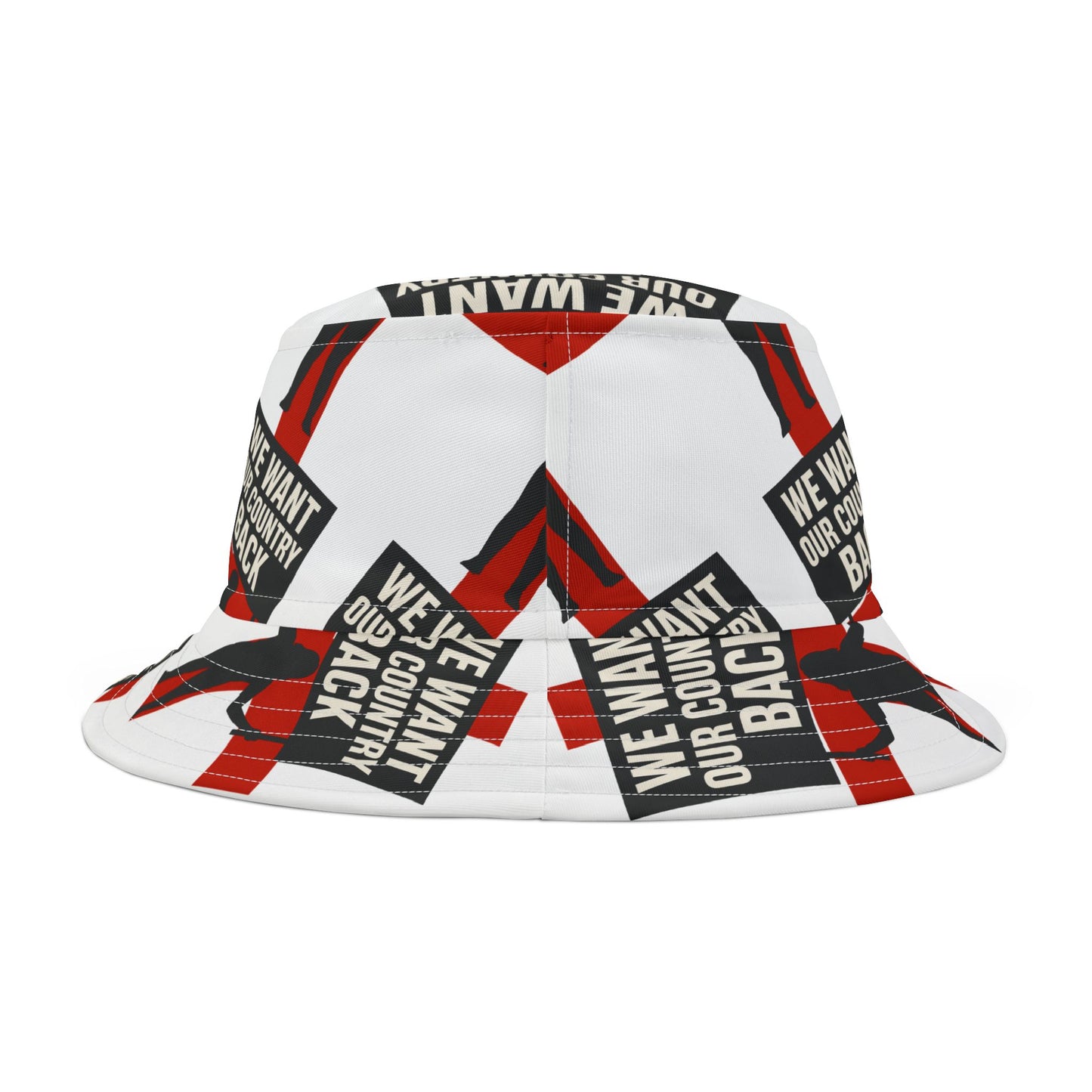 Protest Statement Bucket Hat - AOP, Street Style Accessory, Summer Hat, Festival Gear, Statement Piece