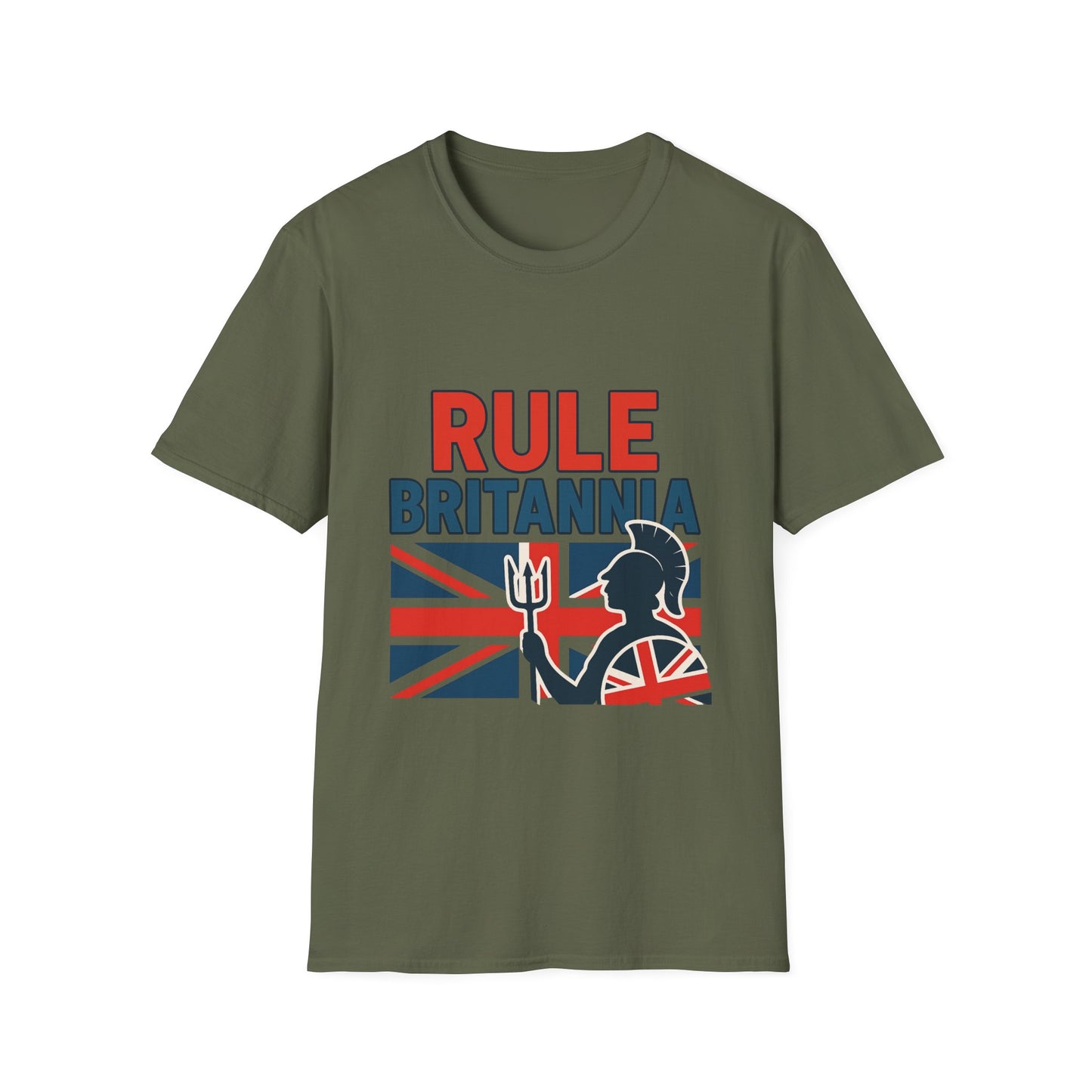 Britannia Pride T-Shirt, Unisex Softstyle Tee, Casual Wear, Gift for Brits, Patriotic Apparel, Independence Day Top