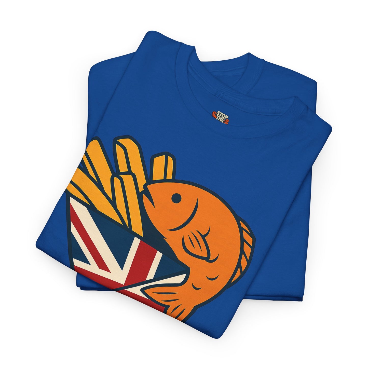 Fish & chips inspired Graphic Tee, Rule Britannia, Unisex Cotton T-Shirt, Casual Wear, Gift for Fish Lovers, Fun British Humor Shirt