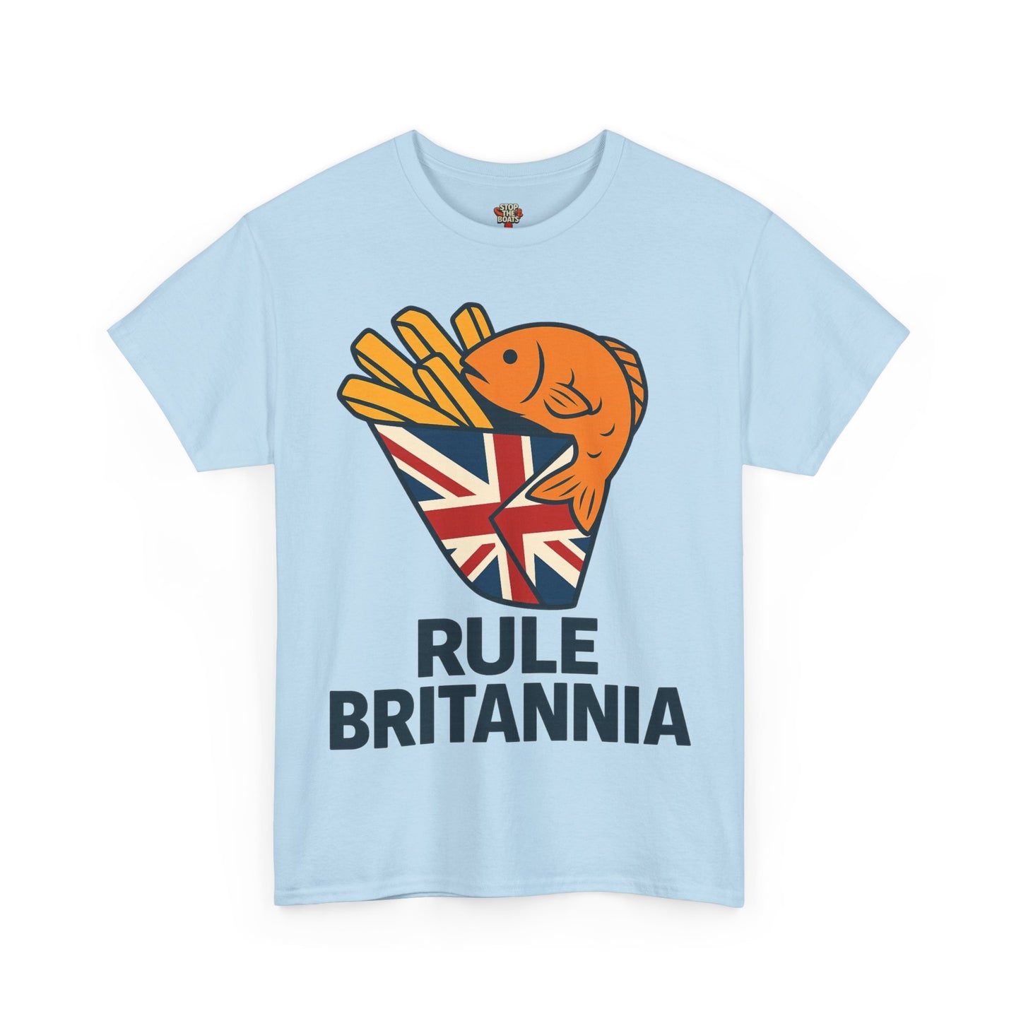 Fish & chips inspired Graphic Tee, Rule Britannia, Unisex Cotton T-Shirt, Casual Wear, Gift for Fish Lovers, Fun British Humor Shirt
