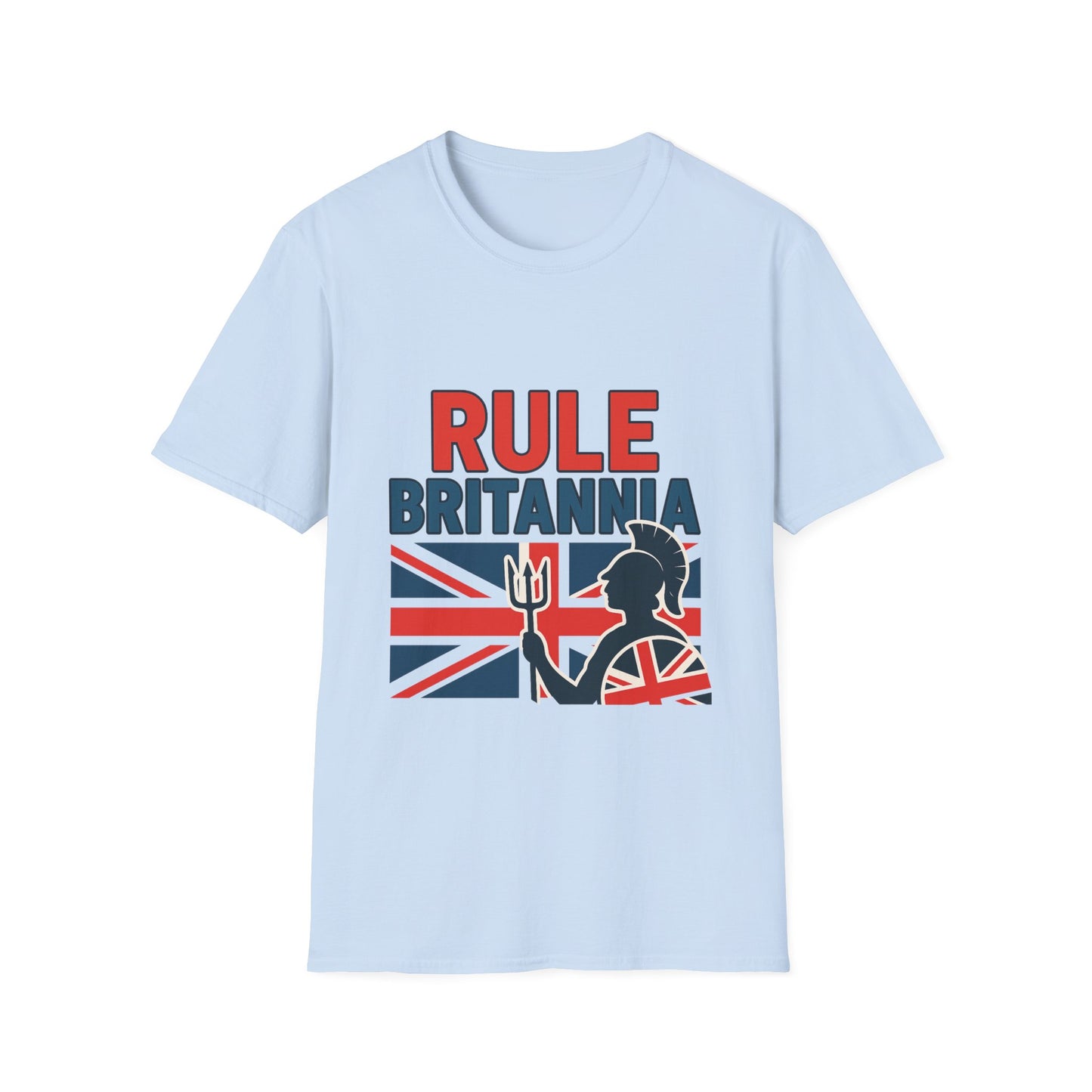 Britannia Pride T-Shirt, Unisex Softstyle Tee, Casual Wear, Gift for Brits, Patriotic Apparel, Independence Day Top