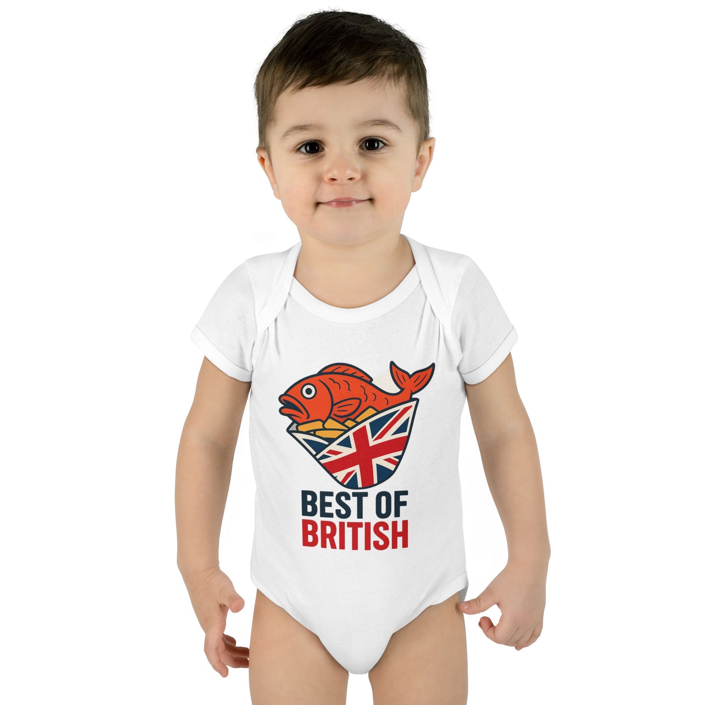 Fish & chips British Pride Baby Bodysuit, Cute Infant Outfit, Baby Shower Gift, British Culture Apparel, New Parent Essentials, Toddler Clothing