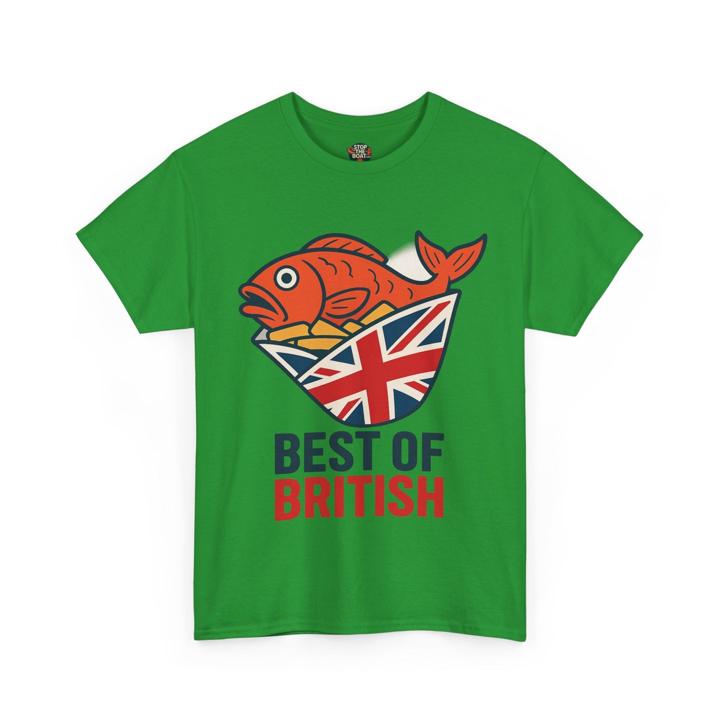 Best of British Fish & chips Unisex Heavy Cotton Tee - Fun Graphic Tee, Casual Summer Shirt, Gifts for Brits, Festival Wear, Travel T-Shirt