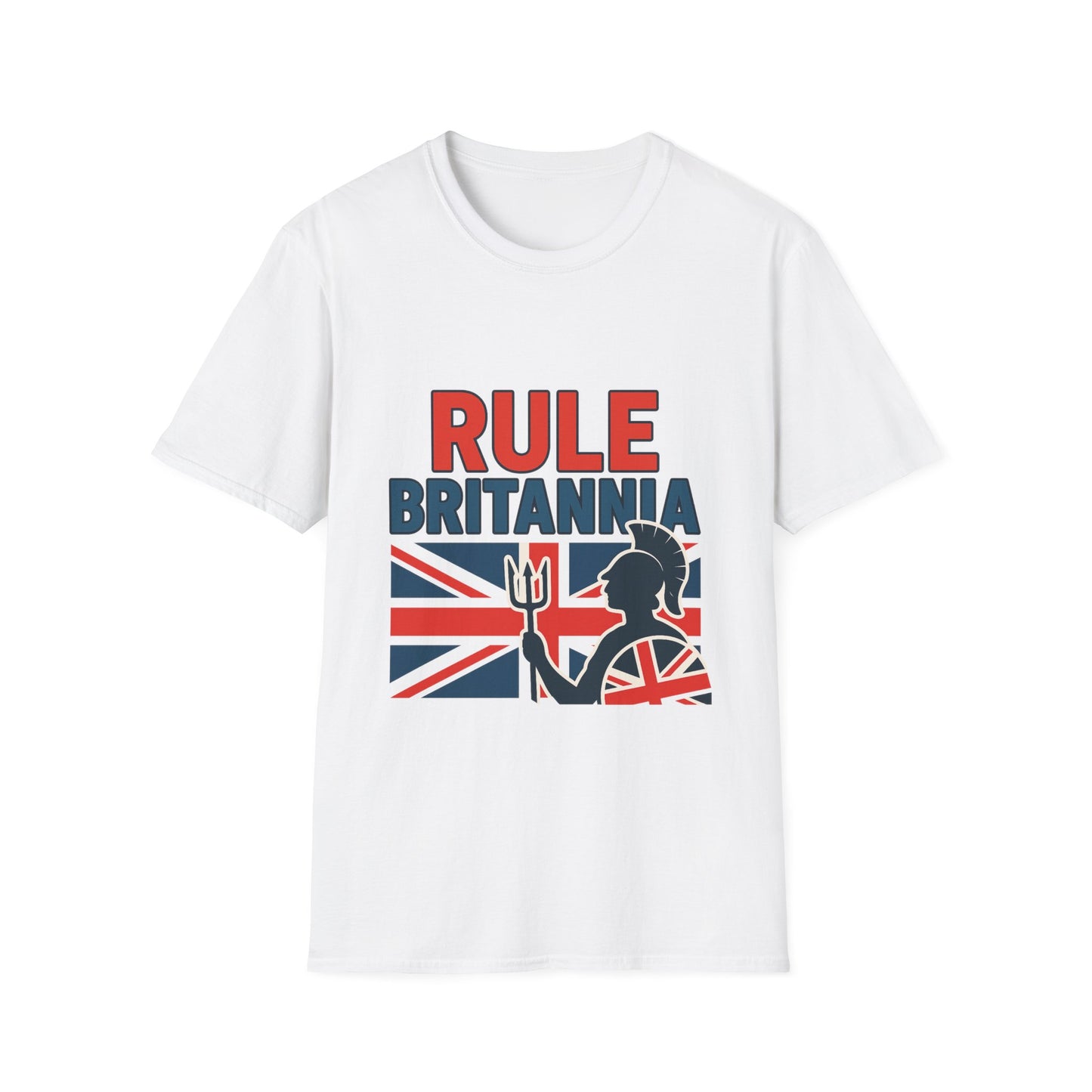 Britannia Pride T-Shirt, Unisex Softstyle Tee, Casual Wear, Gift for Brits, Patriotic Apparel, Independence Day Top