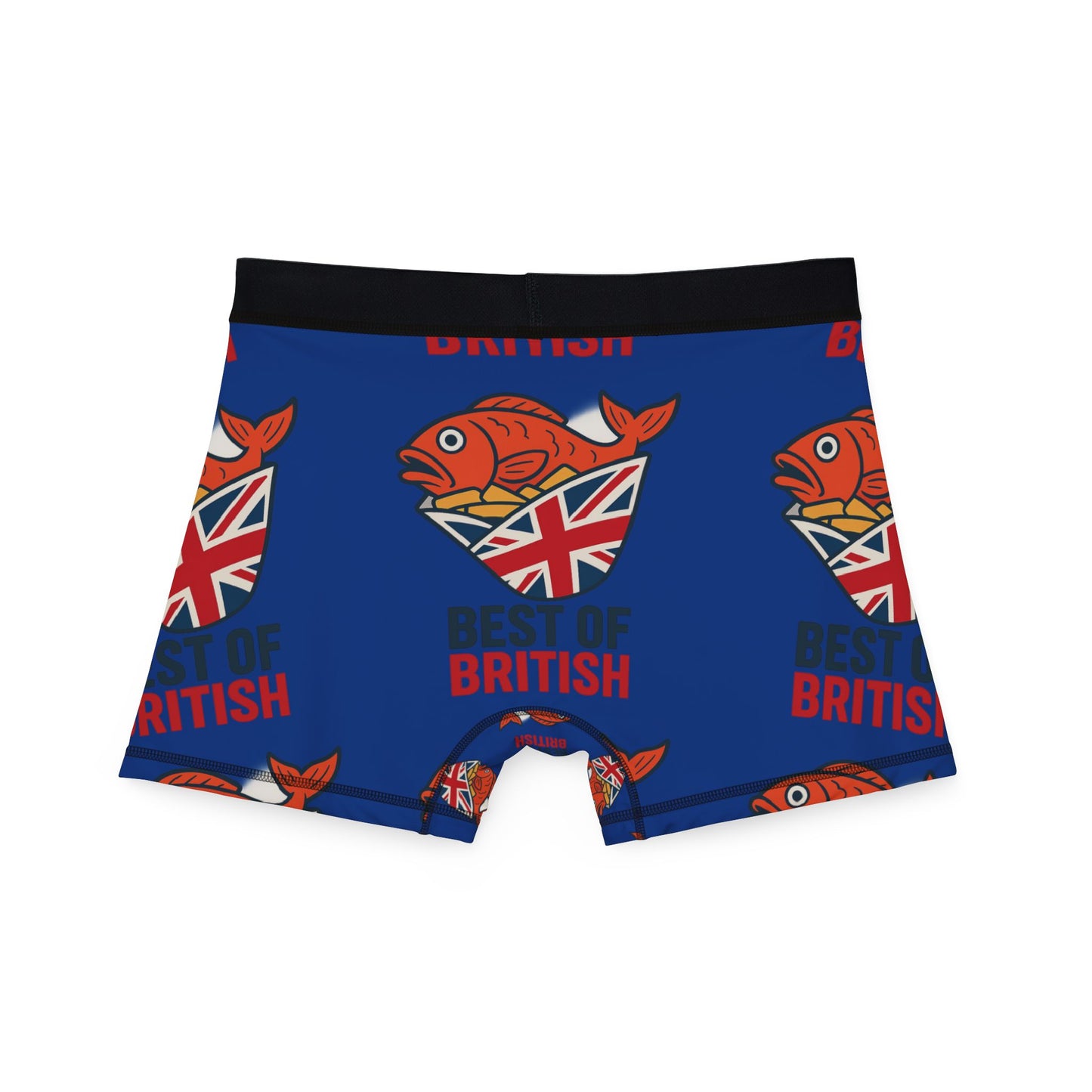 fish & chips Best of British Men's Boxers, Fun Underwear, Unique Gift for Him, British Pride Boxers, Quirky Swimwear, Comfortable Loungewear