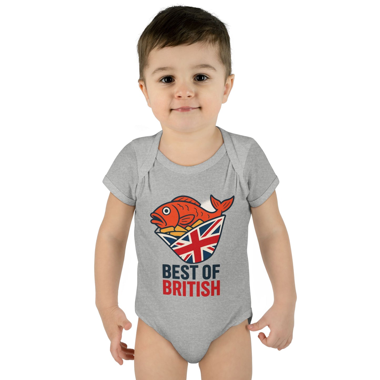 Fish & chips British Pride Baby Bodysuit, Cute Infant Outfit, Baby Shower Gift, British Culture Apparel, New Parent Essentials, Toddler Clothing