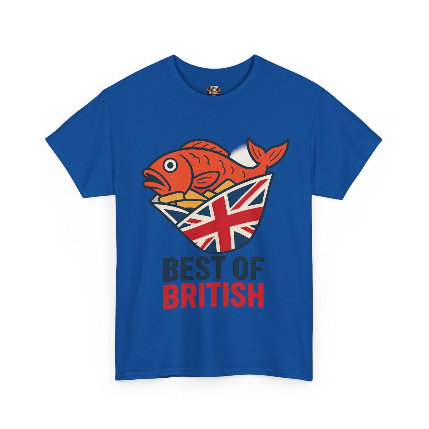 Best of British Fish & chips Unisex Heavy Cotton Tee - Fun Graphic Tee, Casual Summer Shirt, Gifts for Brits, Festival Wear, Travel T-Shirt