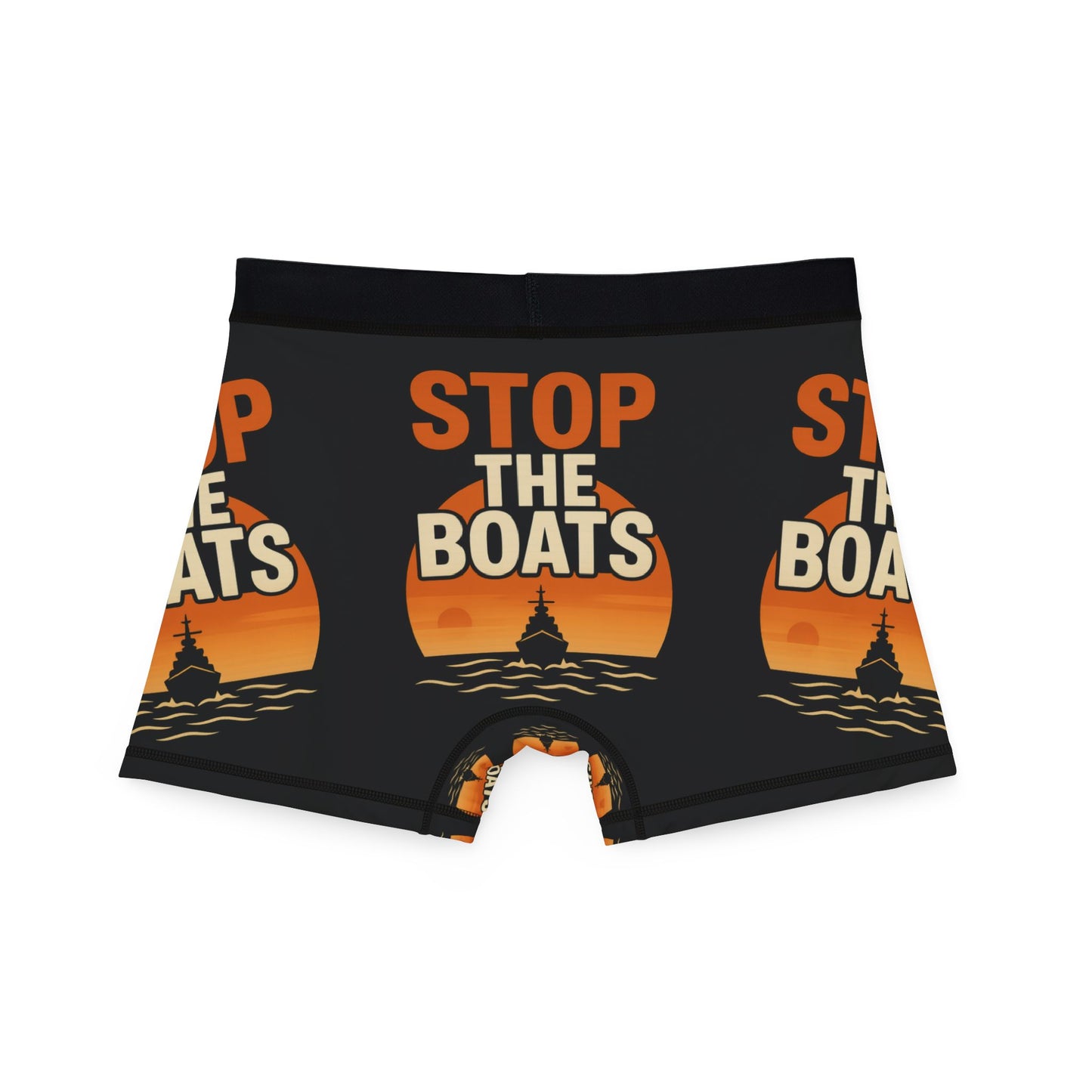 Boxers with a Bold Message | Stop The Boats Design, Comfortable Underwear, Men's Gifts, Unique Boxers, Everyday Wear