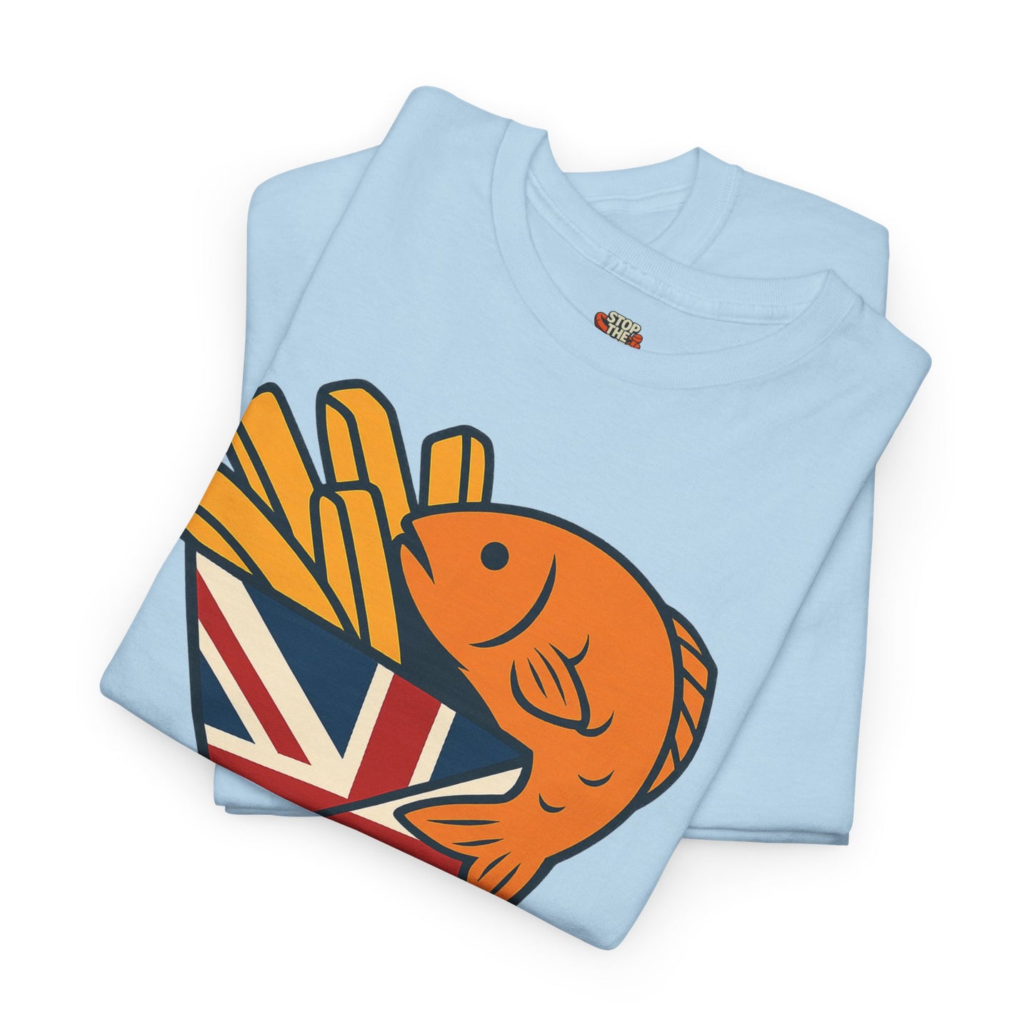 Fish & chips inspired Graphic Tee, Rule Britannia, Unisex Cotton T-Shirt, Casual Wear, Gift for Fish Lovers, Fun British Humor Shirt