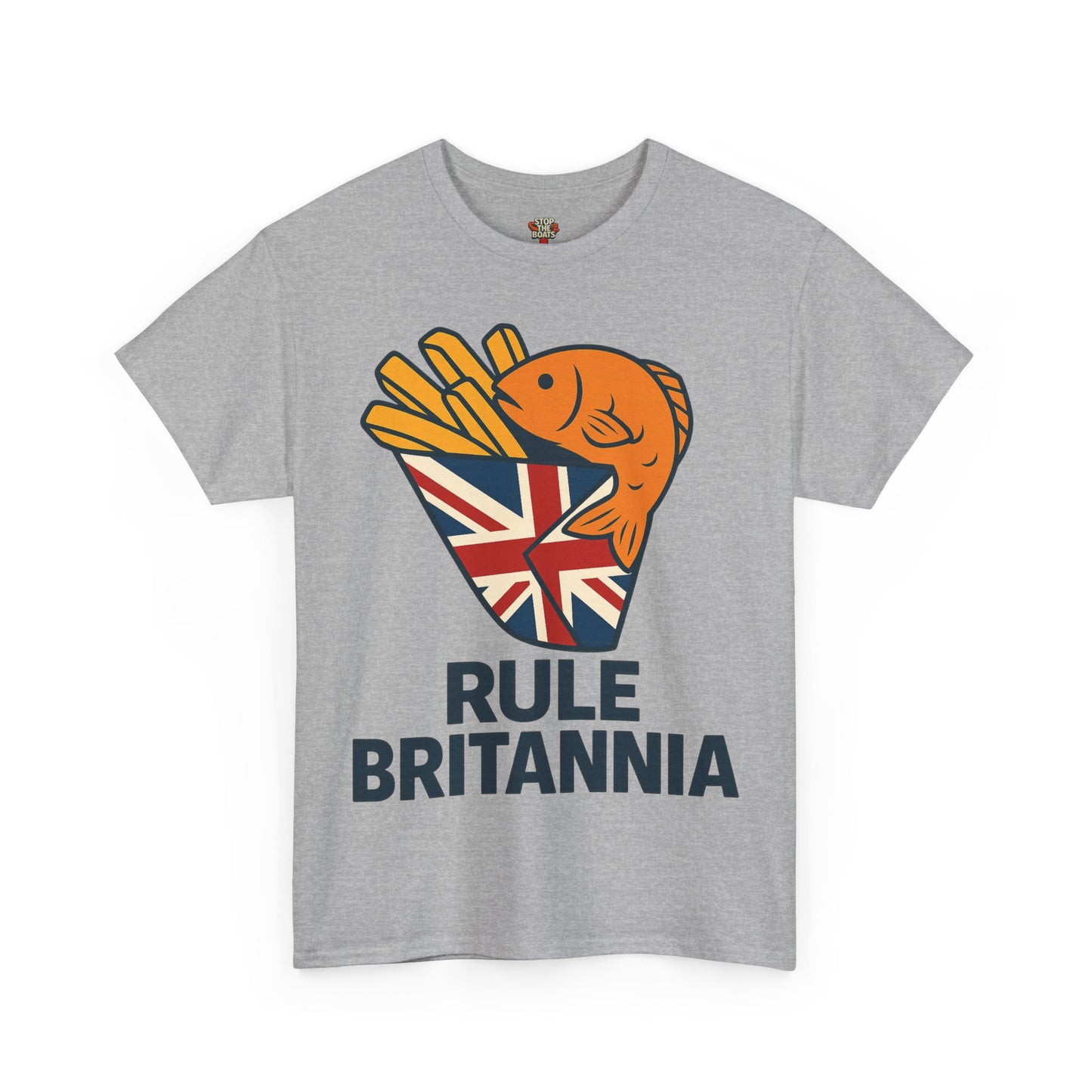Fish & chips inspired Graphic Tee, Rule Britannia, Unisex Cotton T-Shirt, Casual Wear, Gift for Fish Lovers, Fun British Humor Shirt