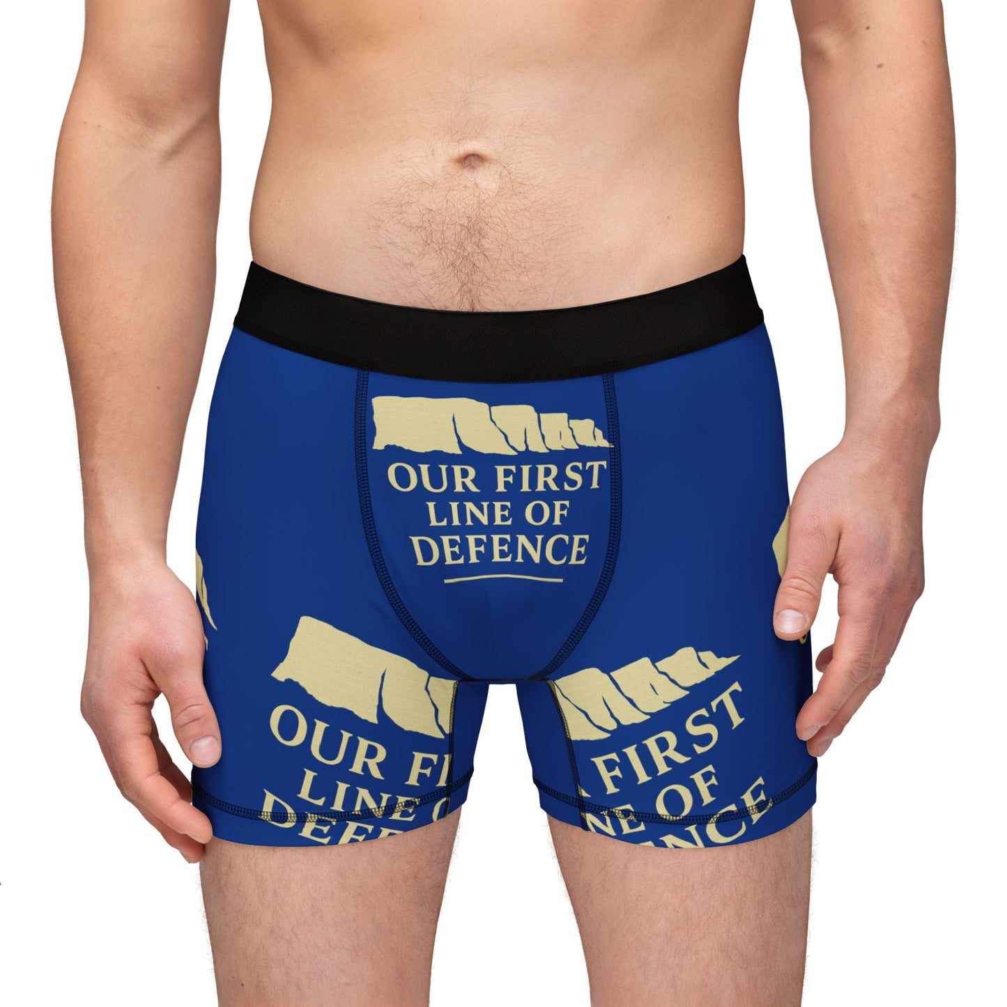 Men's Boxers - Our First Line of Defence, Comfortable AOP Underwear, Fun Gift for Him, Everyday Wear, Unique Men's Fashion