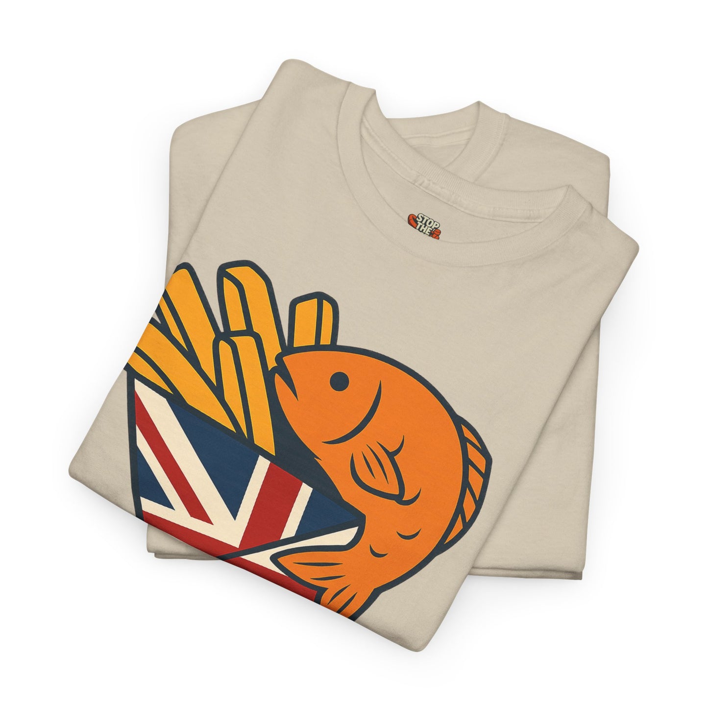 Fish & chips inspired Graphic Tee, Rule Britannia, Unisex Cotton T-Shirt, Casual Wear, Gift for Fish Lovers, Fun British Humor Shirt