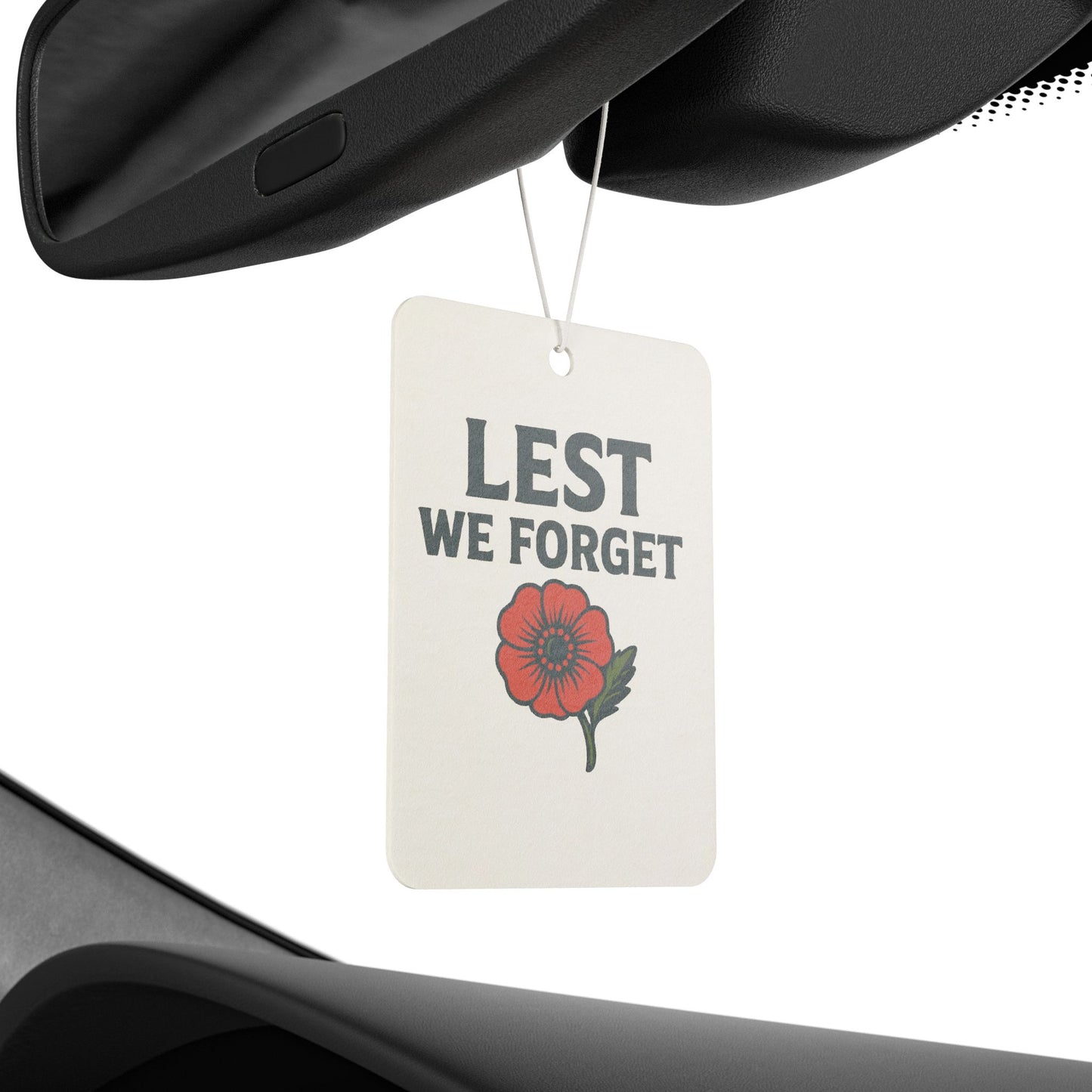 Remembrance Car Air Freshener with Poppy Design, Memorial Decor, Aromatherapy for Cars, Tribute Gift, Lest We Forget