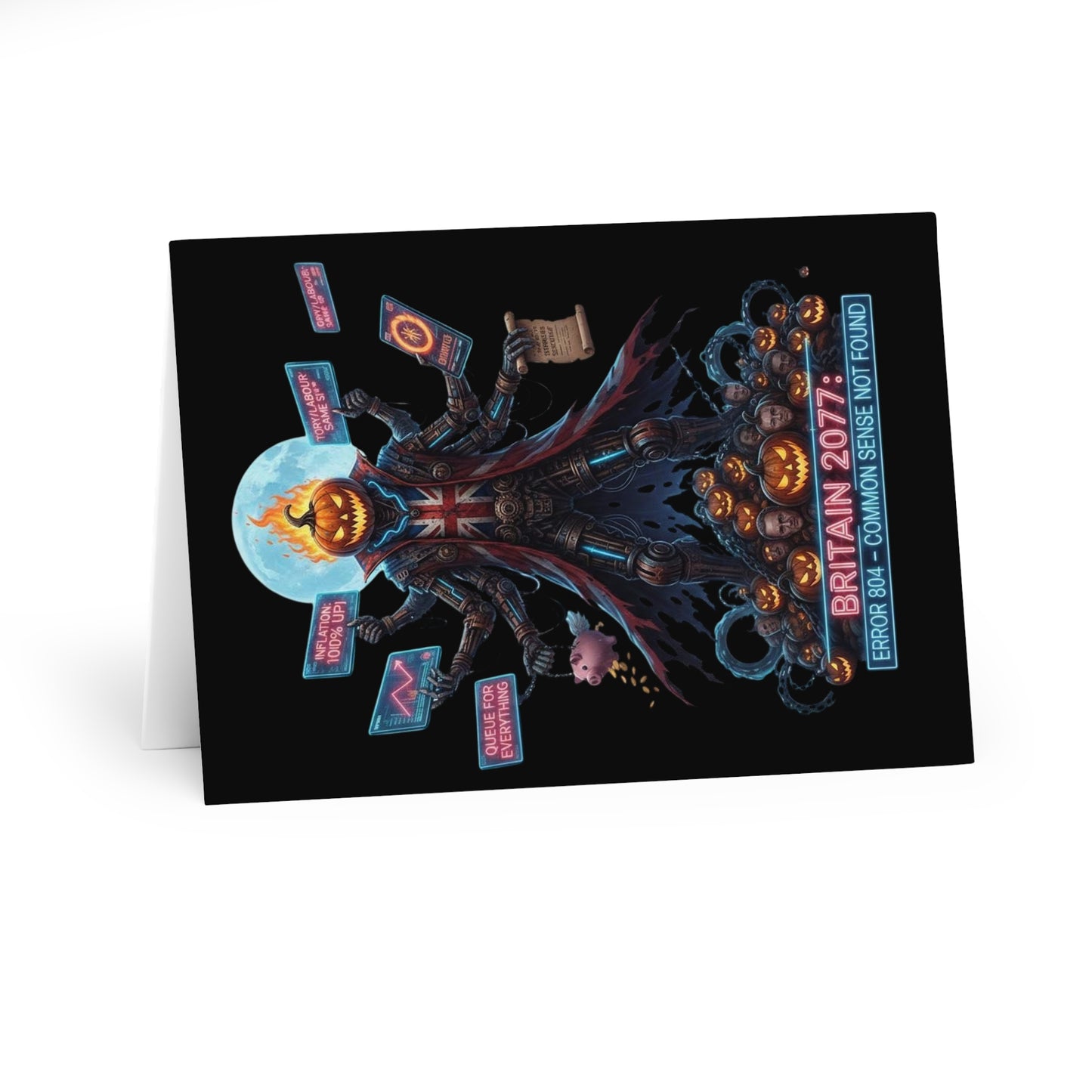 British satire patriot Spooky Themed Greeting Cards, Halloween Cards, Unique Greeting Cards, Funny Cards, Seasonal Cards, 5 Pack Cards