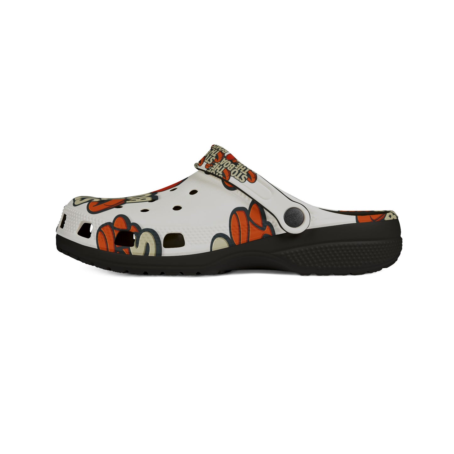 Stylish EVA Foam Clogs - Stop the Boats Design | Trendy Summer Footwear, Beach Shoes, Casual Slip-Ons, Festival Ready, Fun Gift Idea