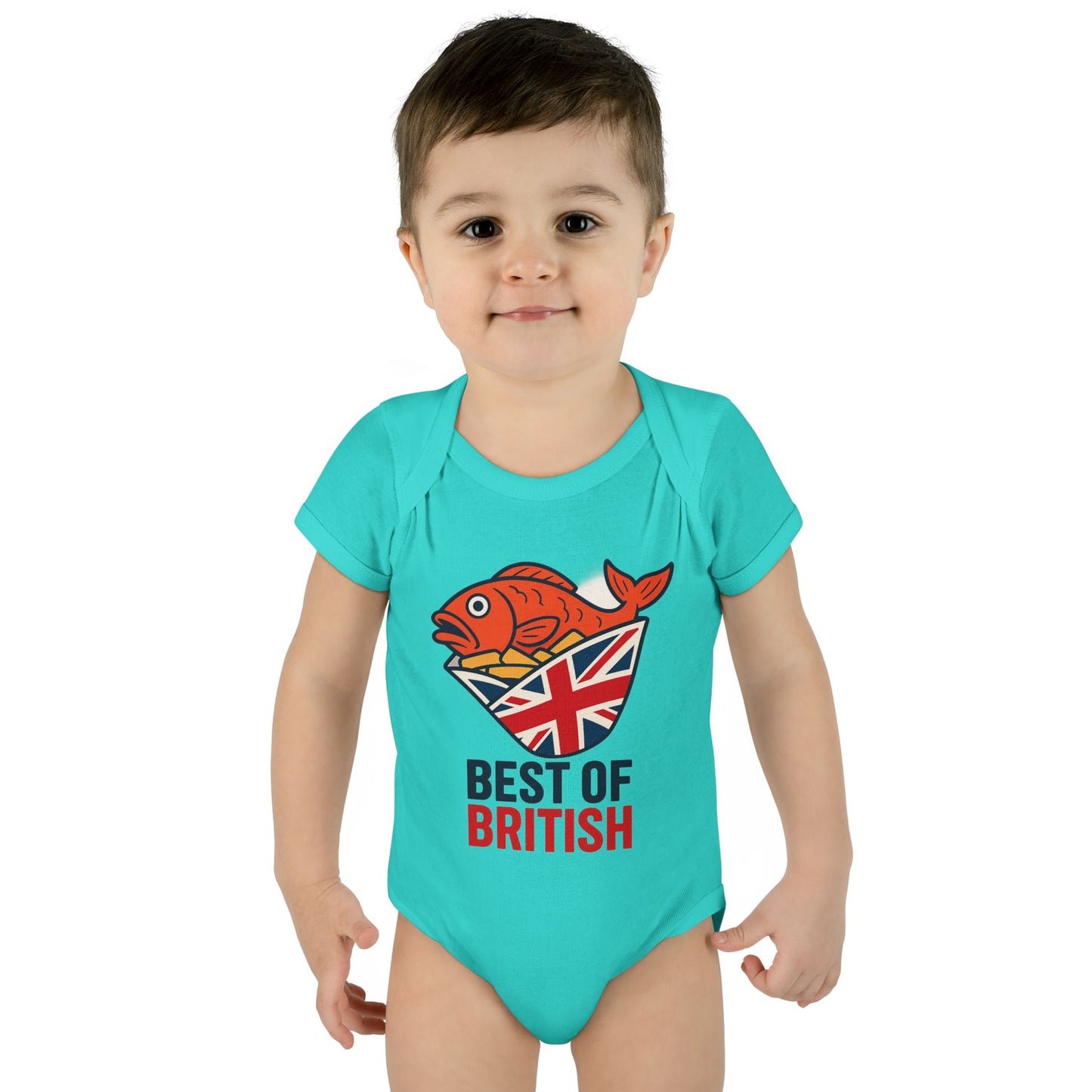 Fish & chips British Pride Baby Bodysuit, Cute Infant Outfit, Baby Shower Gift, British Culture Apparel, New Parent Essentials, Toddler Clothing