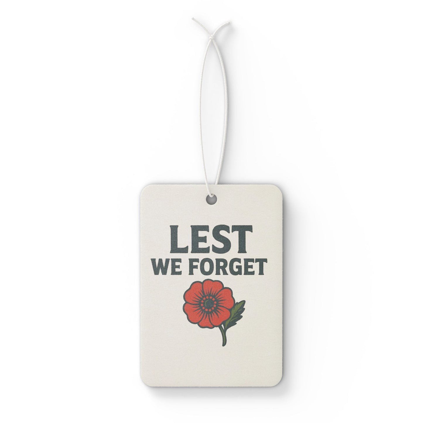 Remembrance Car Air Freshener with Poppy Design, Memorial Decor, Aromatherapy for Cars, Tribute Gift, Lest We Forget