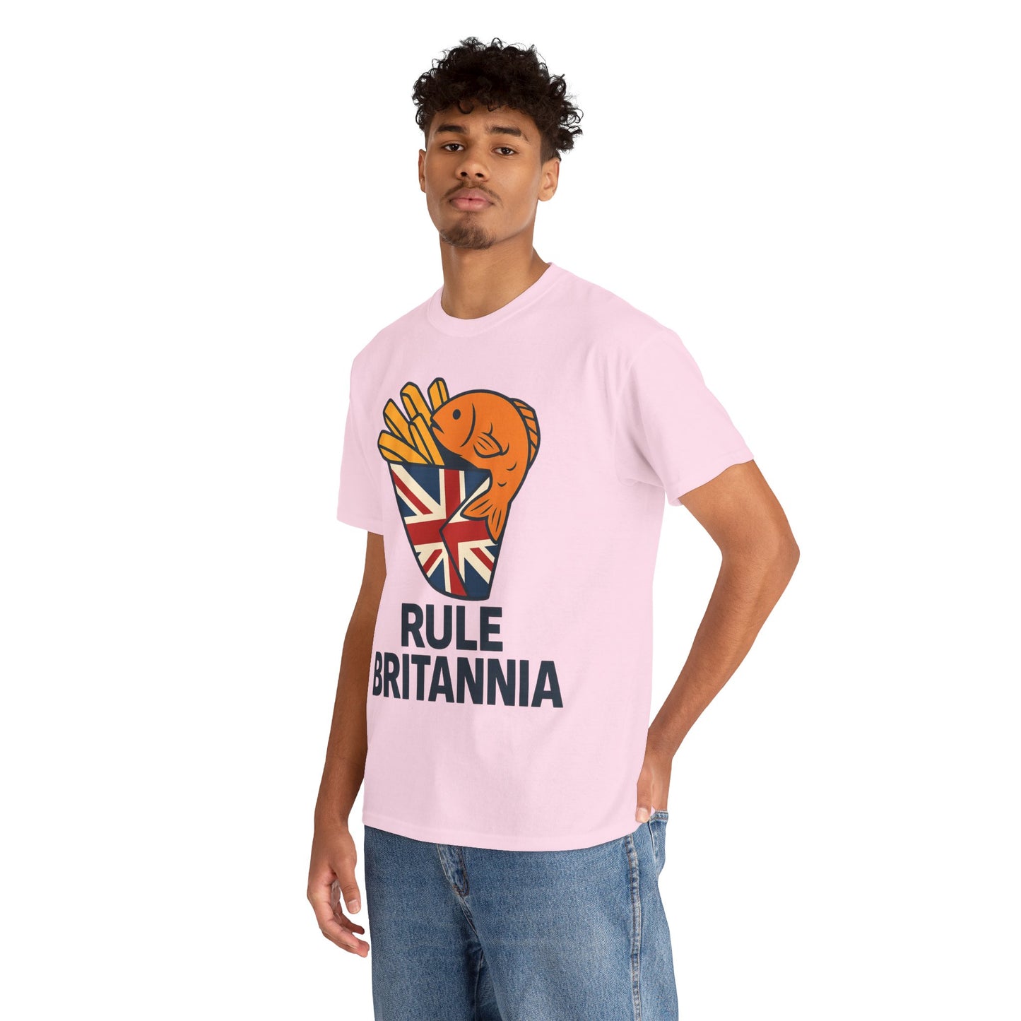 Fish & chips inspired Graphic Tee, Rule Britannia, Unisex Cotton T-Shirt, Casual Wear, Gift for Fish Lovers, Fun British Humor Shirt
