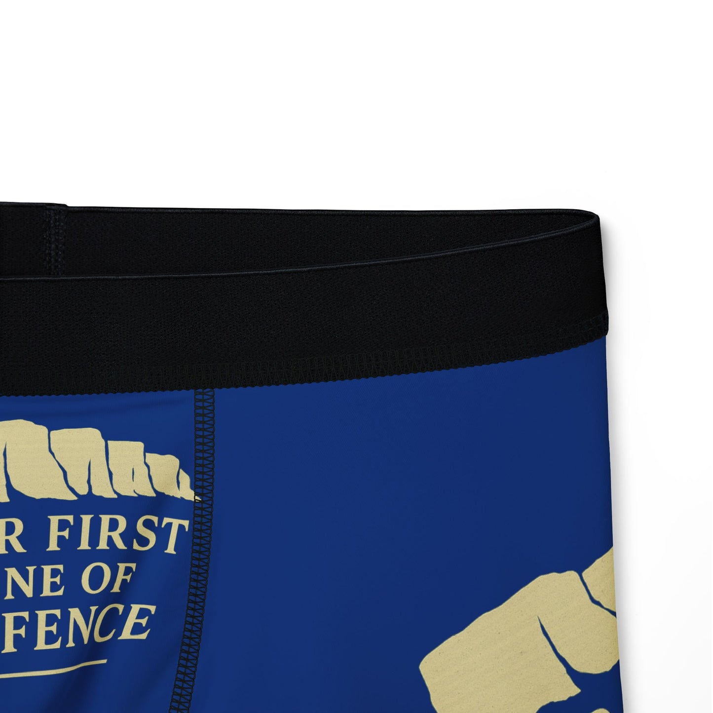 Men's Boxers - Our First Line of Defence, Comfortable AOP Underwear, Fun Gift for Him, Everyday Wear, Unique Men's Fashion