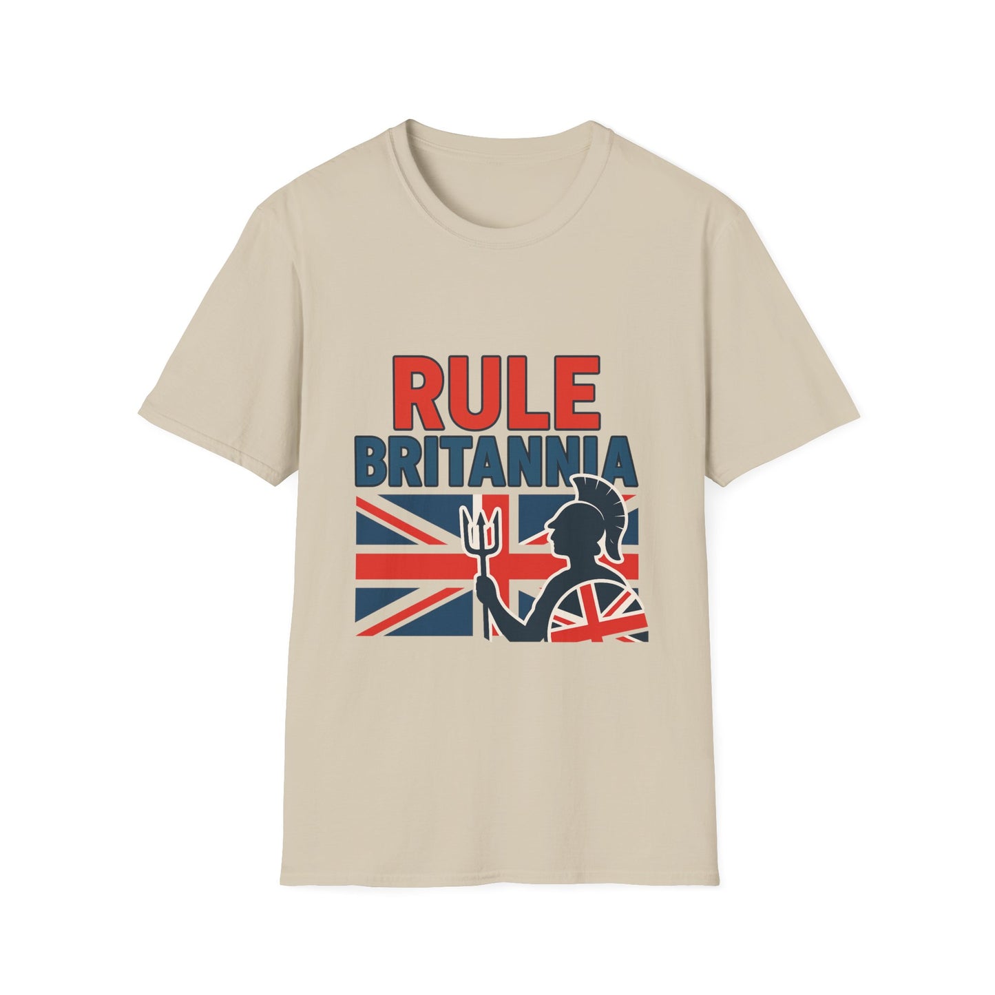 Britannia Pride T-Shirt, Unisex Softstyle Tee, Casual Wear, Gift for Brits, Patriotic Apparel, Independence Day Top