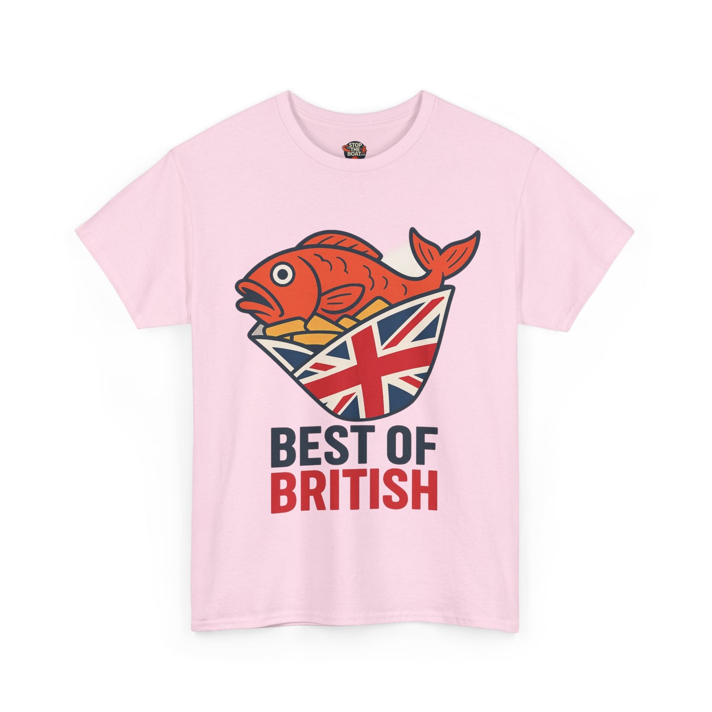 Best of British Fish & chips Unisex Heavy Cotton Tee - Fun Graphic Tee, Casual Summer Shirt, Gifts for Brits, Festival Wear, Travel T-Shirt
