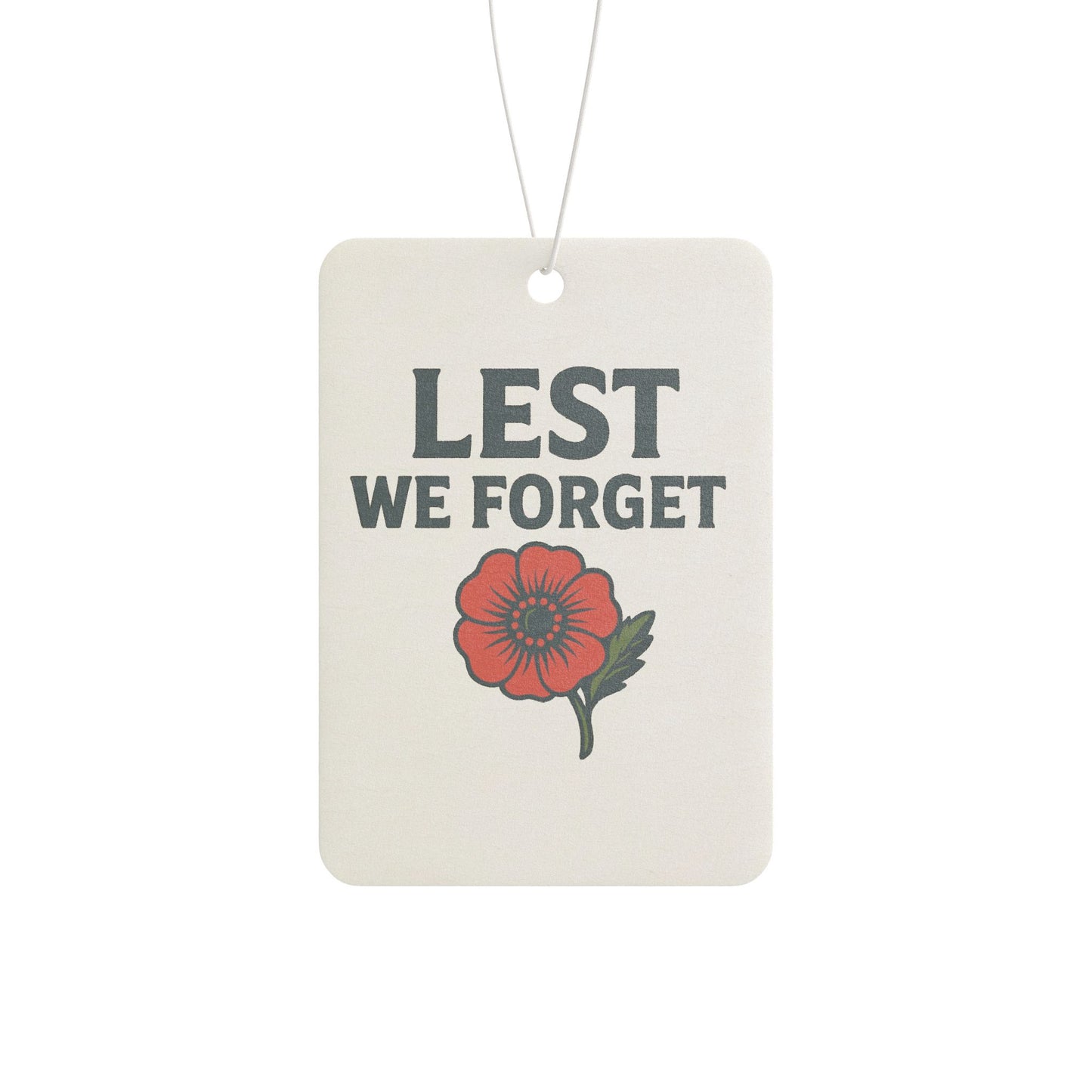 Remembrance Car Air Freshener with Poppy Design, Memorial Decor, Aromatherapy for Cars, Tribute Gift, Lest We Forget