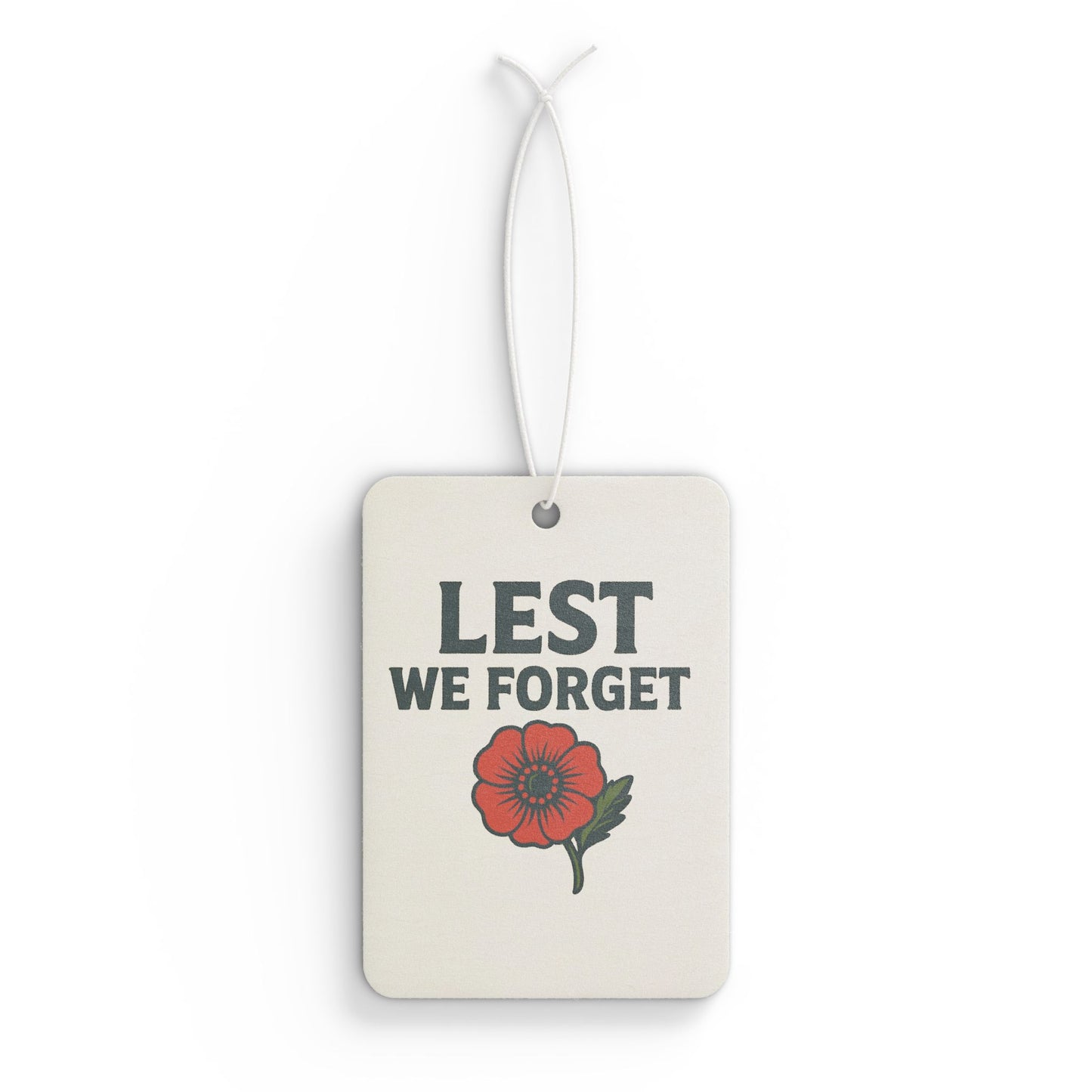 Remembrance Car Air Freshener with Poppy Design, Memorial Decor, Aromatherapy for Cars, Tribute Gift, Lest We Forget