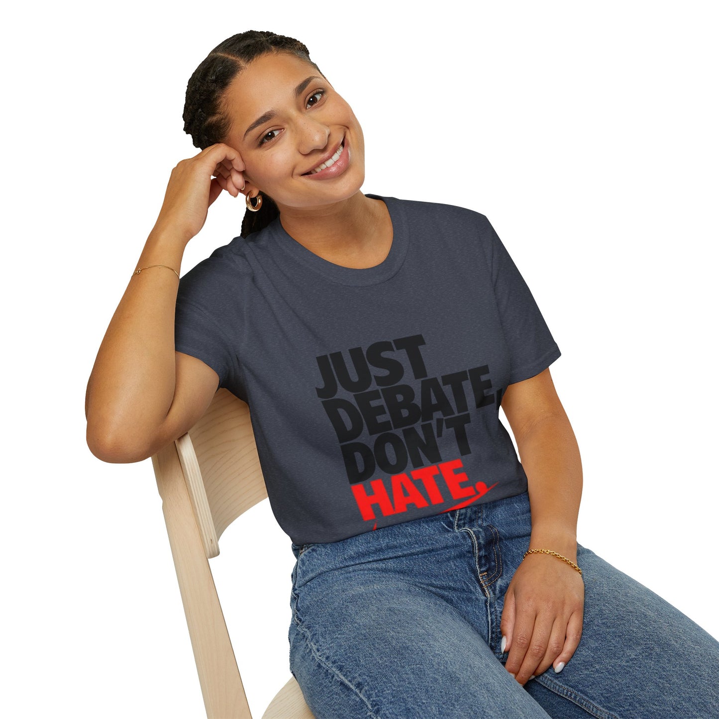 Just Debate T-Shirt - Unisex Softstyle Tee for Open Dialogues