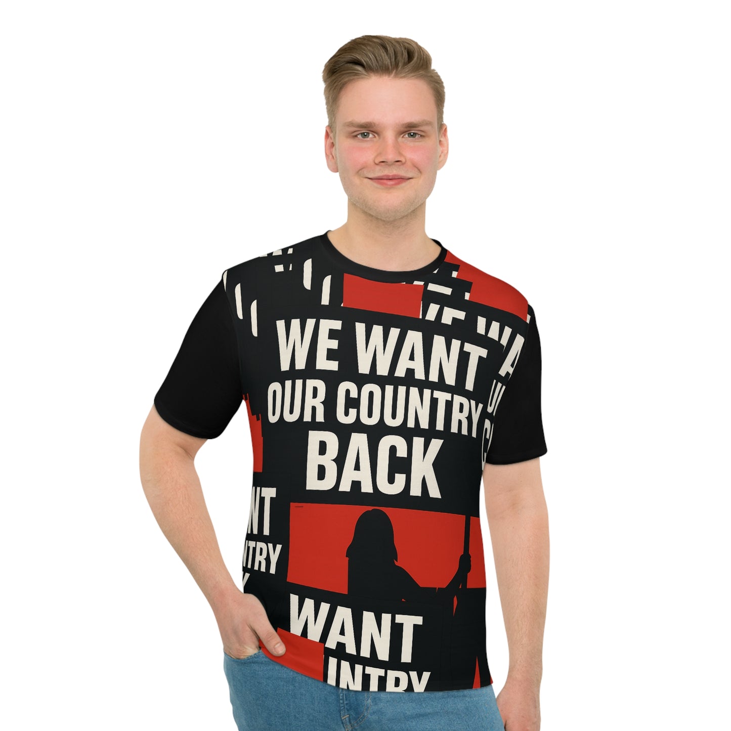We want our country back print all over Men's Loose T-shirt (AOP)