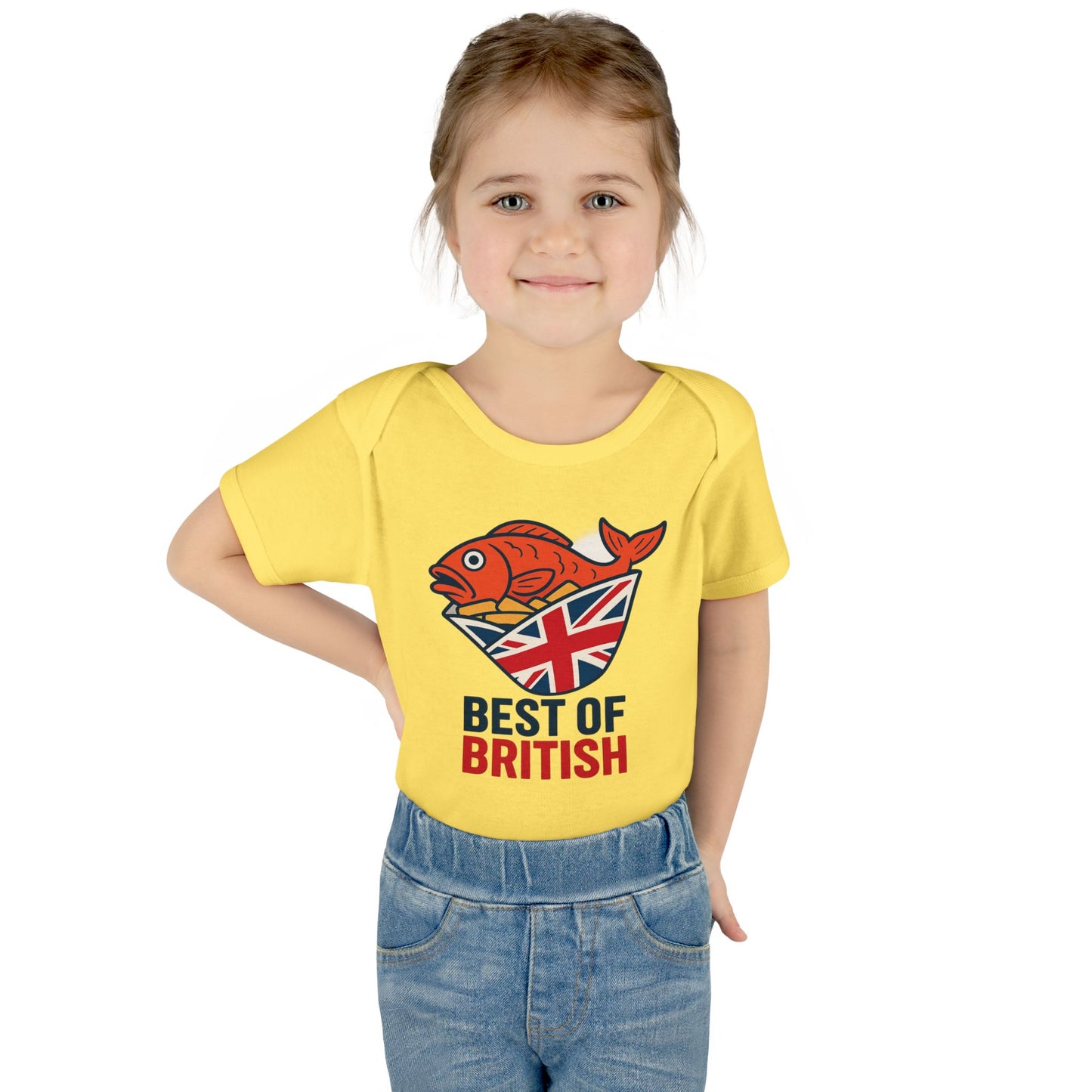 Fish & chips British Pride Baby Bodysuit, Cute Infant Outfit, Baby Shower Gift, British Culture Apparel, New Parent Essentials, Toddler Clothing