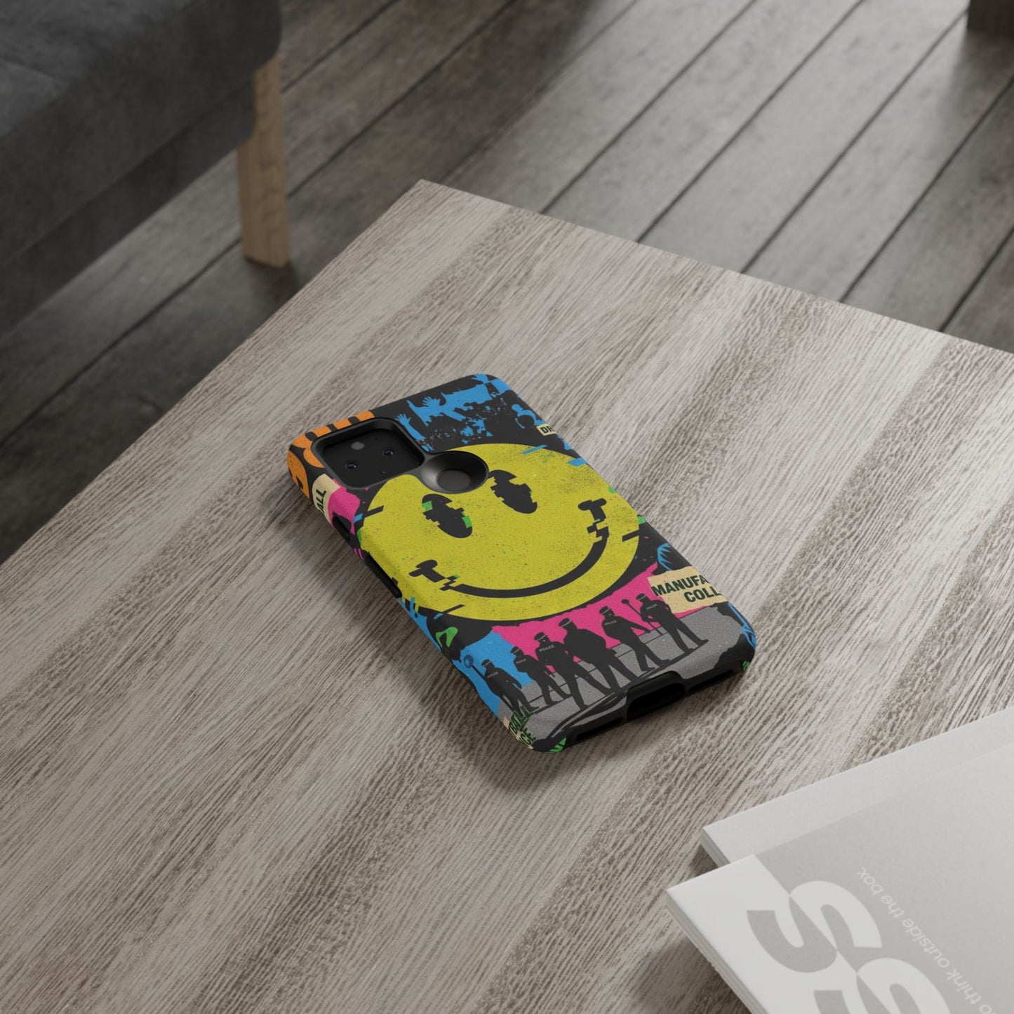 Acid house rave Vibrant iPhone Case, Tough Cases, Smiley Face Phone Cover, Fun Accessory, Colorful Phone Protector, Gift for Teenagers