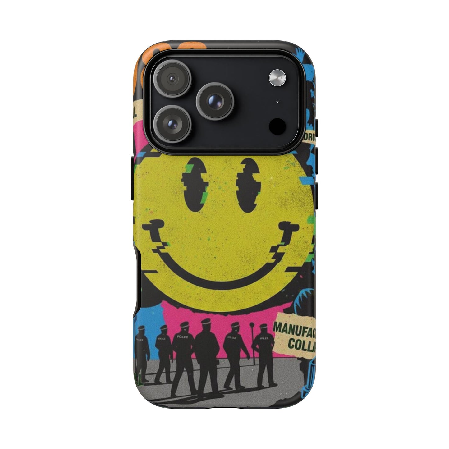 Acid house rave Vibrant iPhone Case, Tough Cases, Smiley Face Phone Cover, Fun Accessory, Colorful Phone Protector, Gift for Teenagers