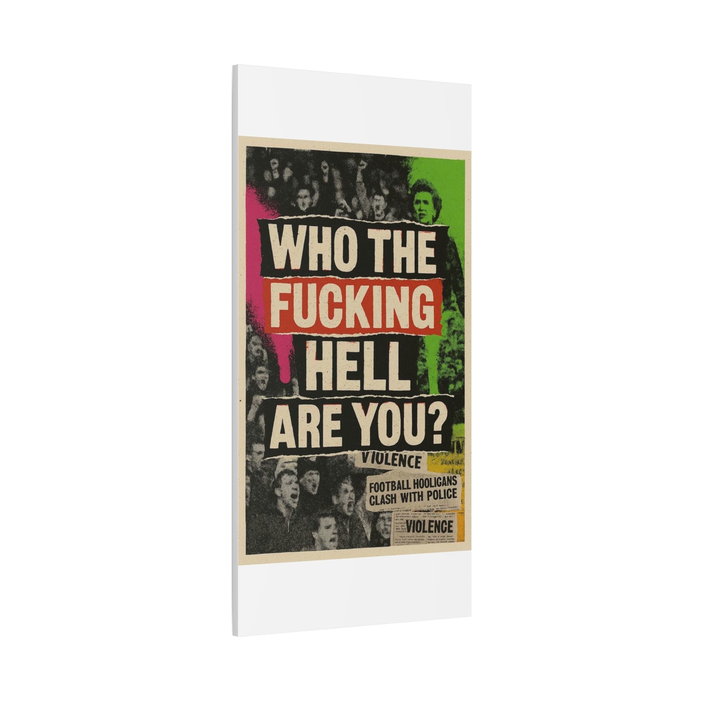 80s retro hooligan terrace chant classic design - Bold Art Canvas Print, Urban Decor, Wall Art for Home, Gift for Friends, Office Wall Decoration, Motivational Artwork