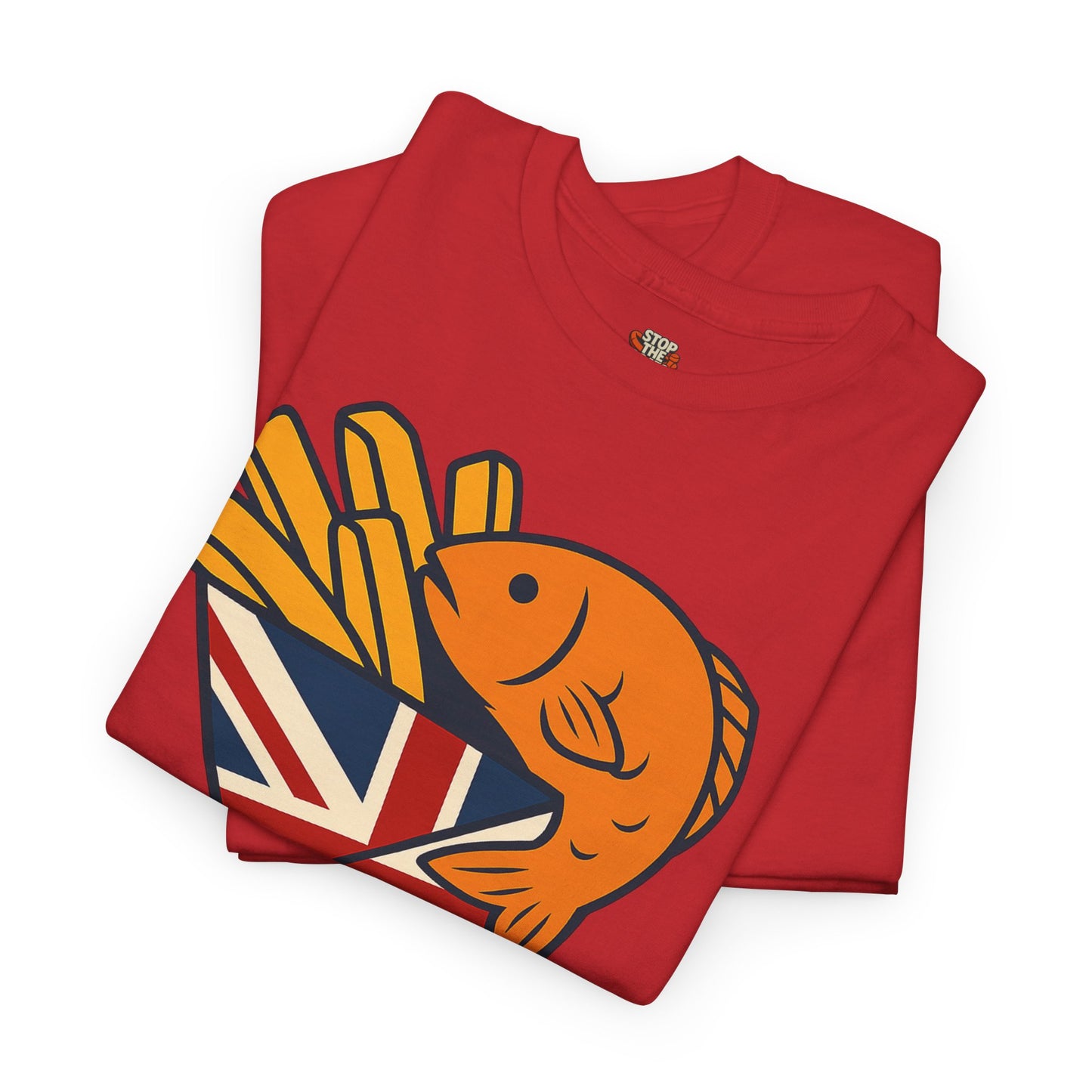 Fish & chips inspired Graphic Tee, Rule Britannia, Unisex Cotton T-Shirt, Casual Wear, Gift for Fish Lovers, Fun British Humor Shirt