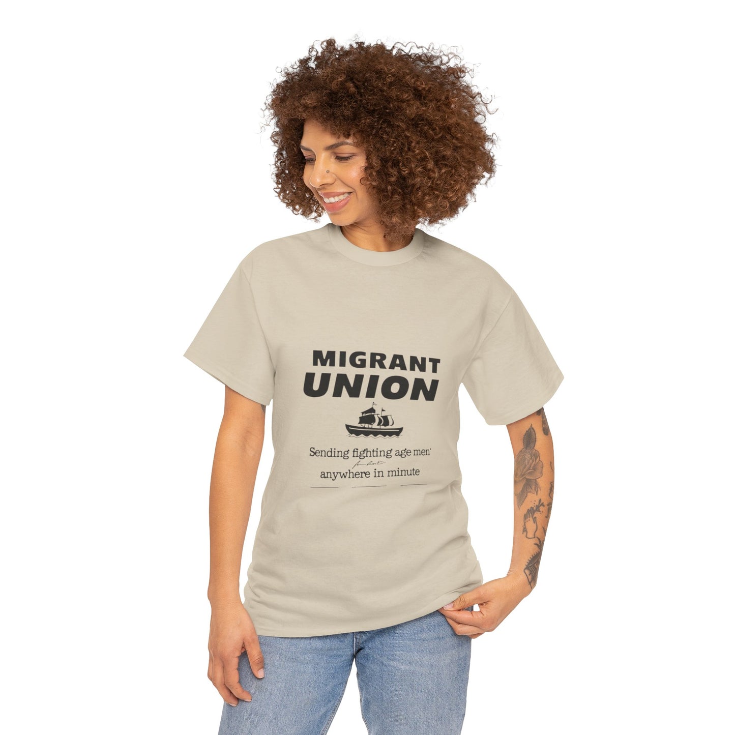 Migrant Union Graphic Tee - Casual Wear, Fundraising Events, Advocacy Apparel, Unisex Streetwear, Everyday Comfort
