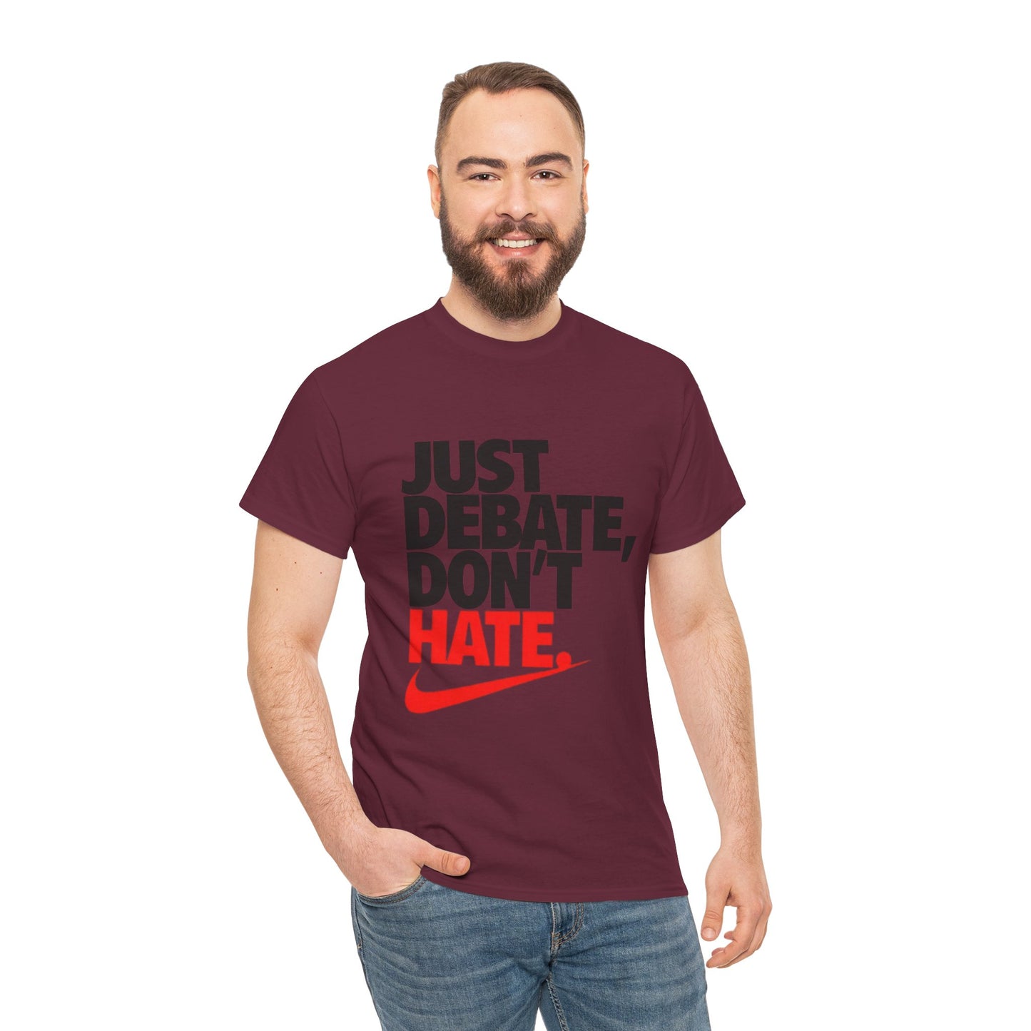 Unisex Cotton Tee - Just Debate, Don't Hate