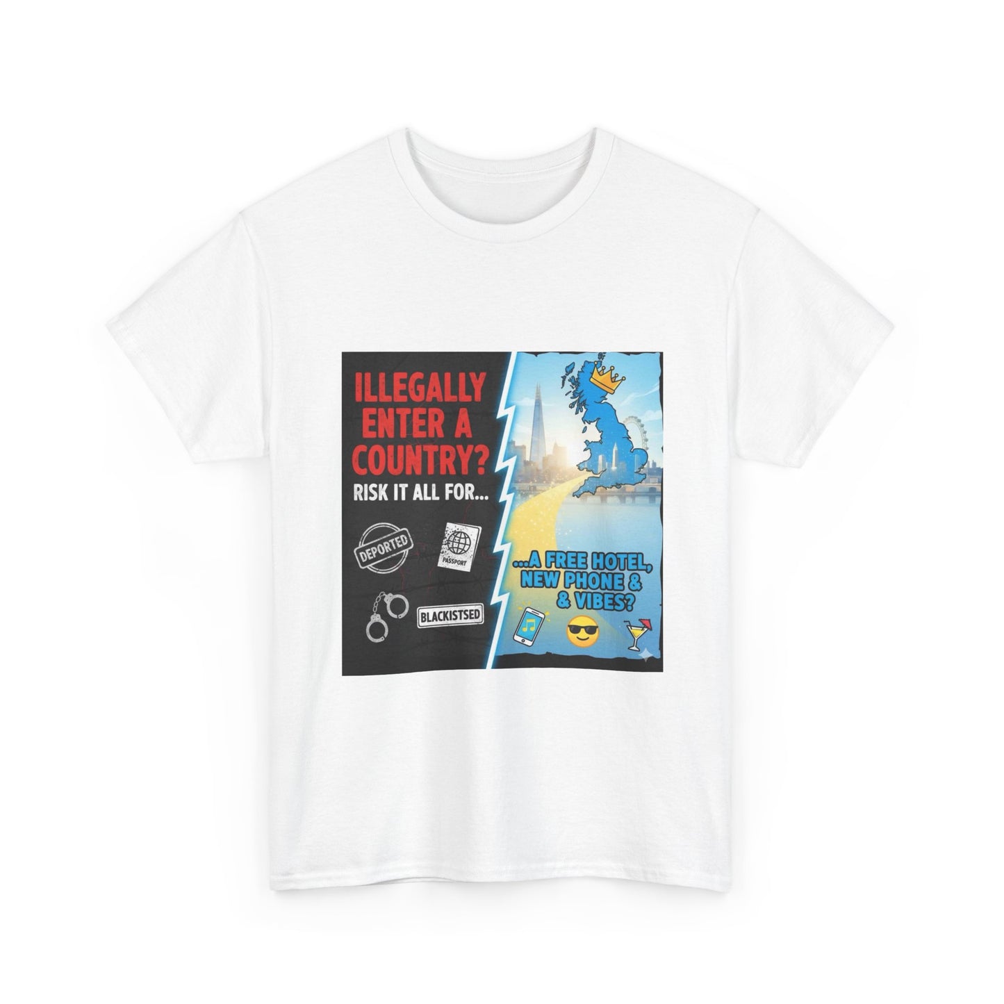 Enter illegally get free hotel t shirt - Bold Statement T-Shirt - Unisex Tee for Casual Wear, Gift for Friends, Humor Style, Graphic Tee, Perfect for Celebrations