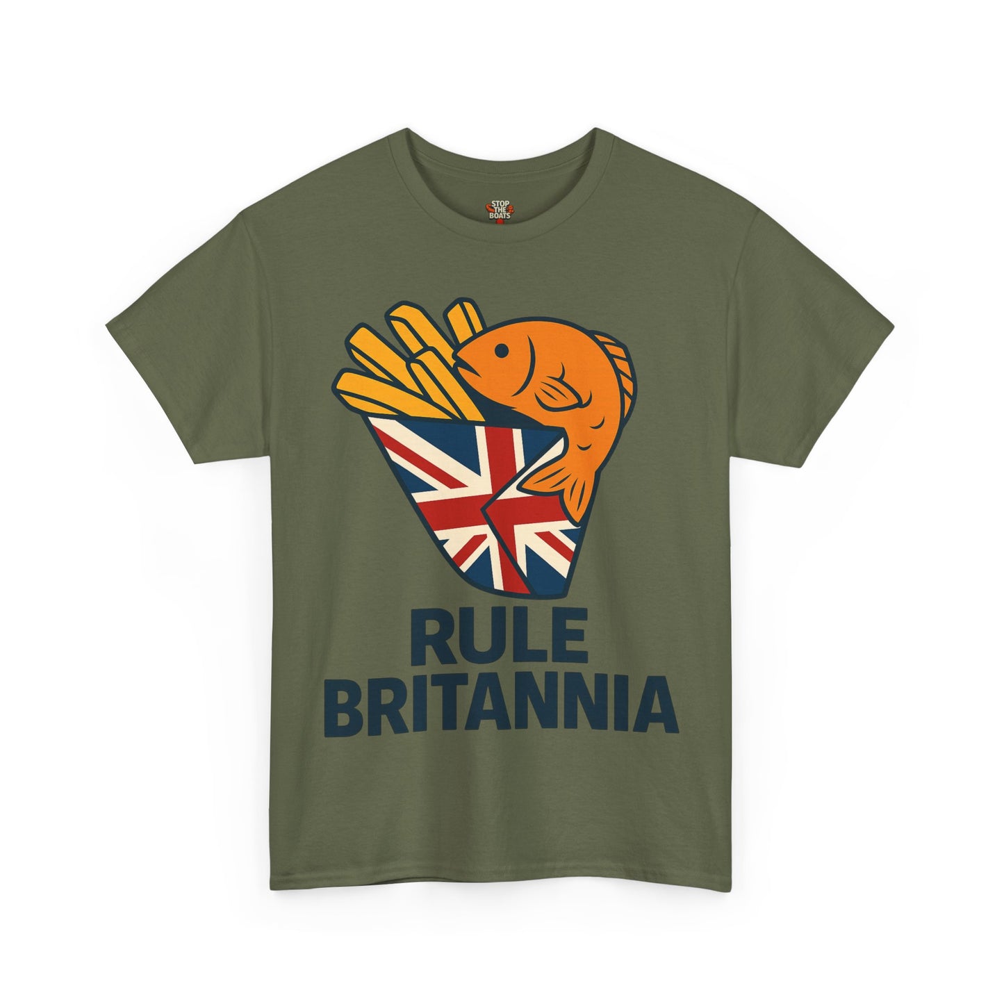 Fish & chips inspired Graphic Tee, Rule Britannia, Unisex Cotton T-Shirt, Casual Wear, Gift for Fish Lovers, Fun British Humor Shirt