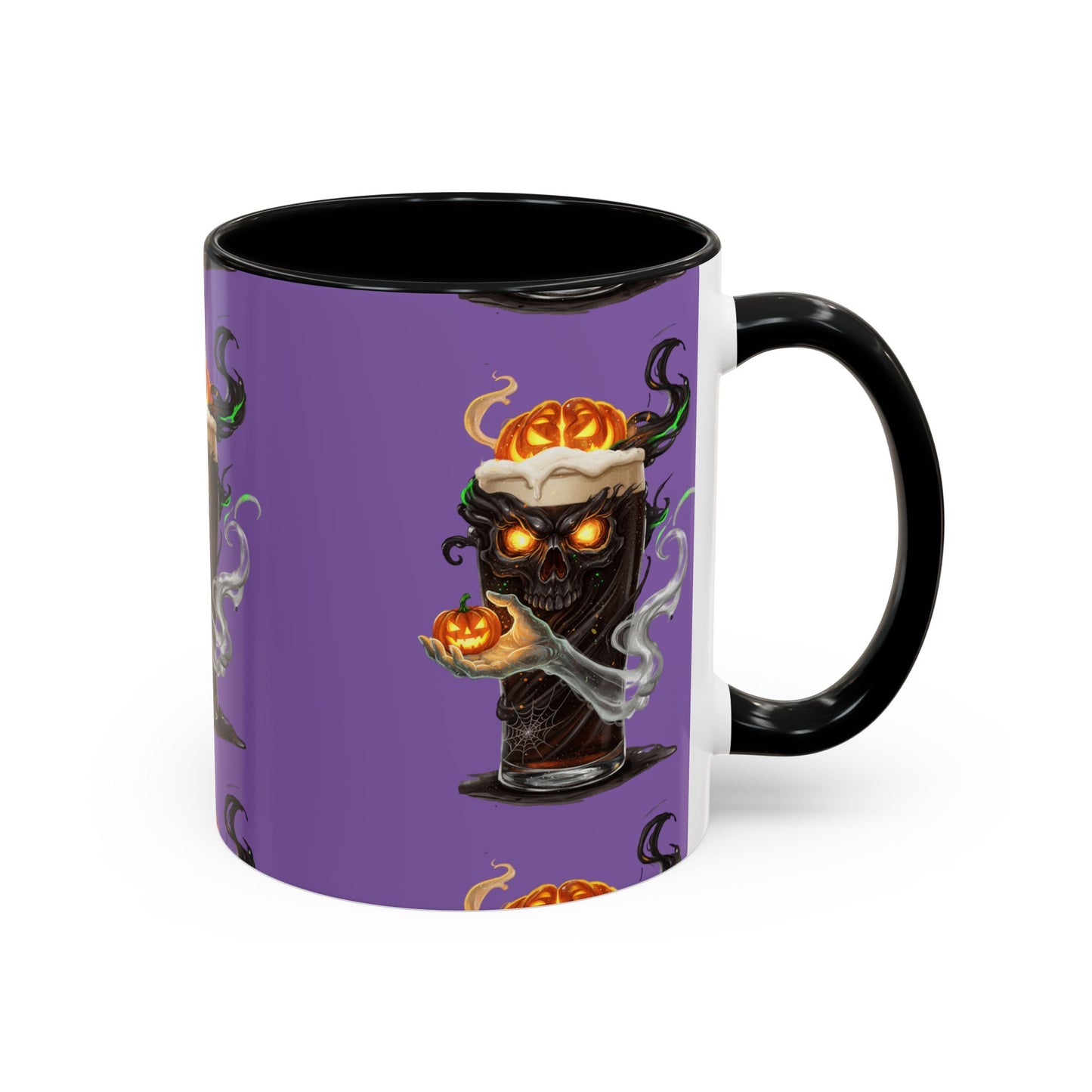 Halloween Skull Accent Coffee Mug - Spooky Drinkware for Fall, Halloween Parties, Home Decor, Gift for Goth Lovers, Skull Enthusiasts