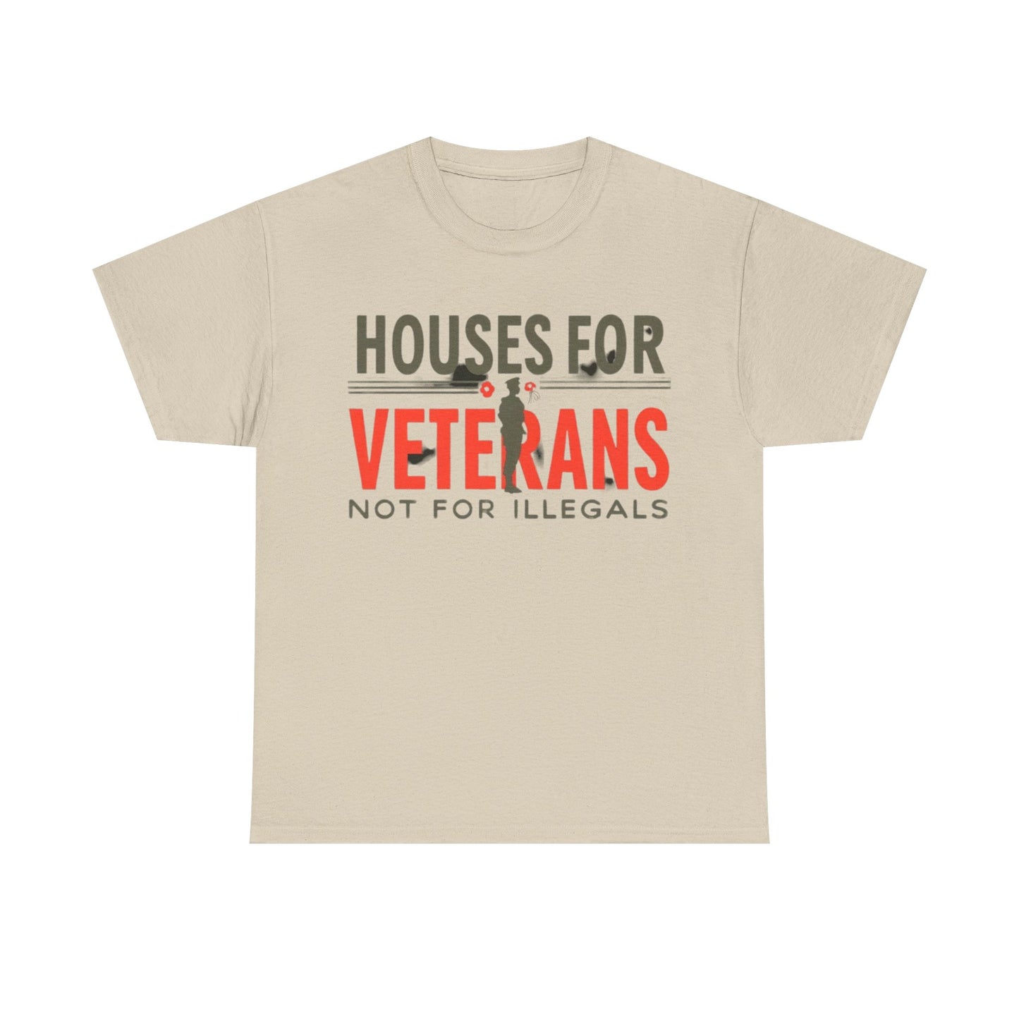 Unisex Heavy Cotton Tee - 'Houses for Veterans not for illegals' Statement Shirt for Supporters, Patriotic Gifts, Veteran Advocacy Apparel, Everyday [...]