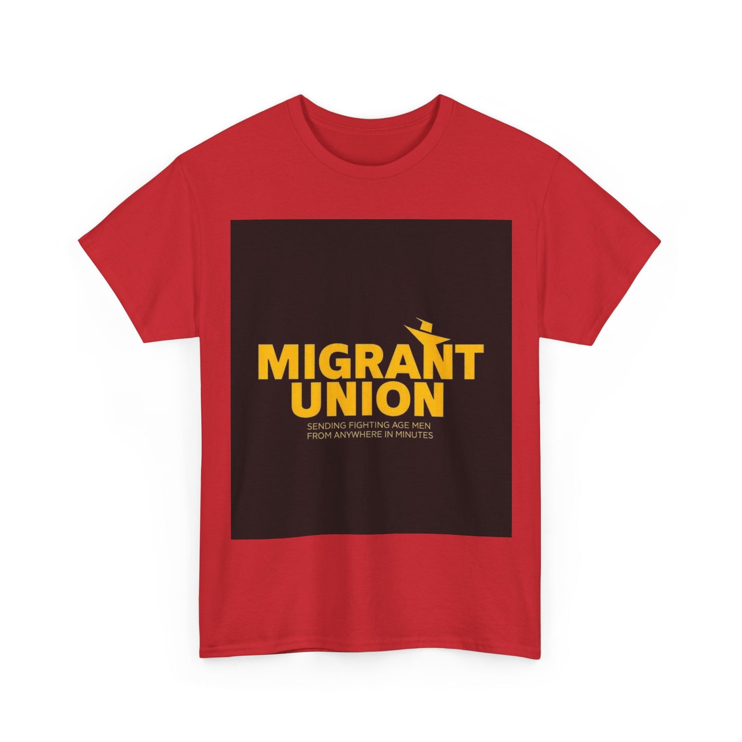 Migrant Union Unisex Heavy Cotton Tee, Casual Wear, Activism Shirt, Gift for Advocates, Comfortable Everyday Tee, Statement Clothing