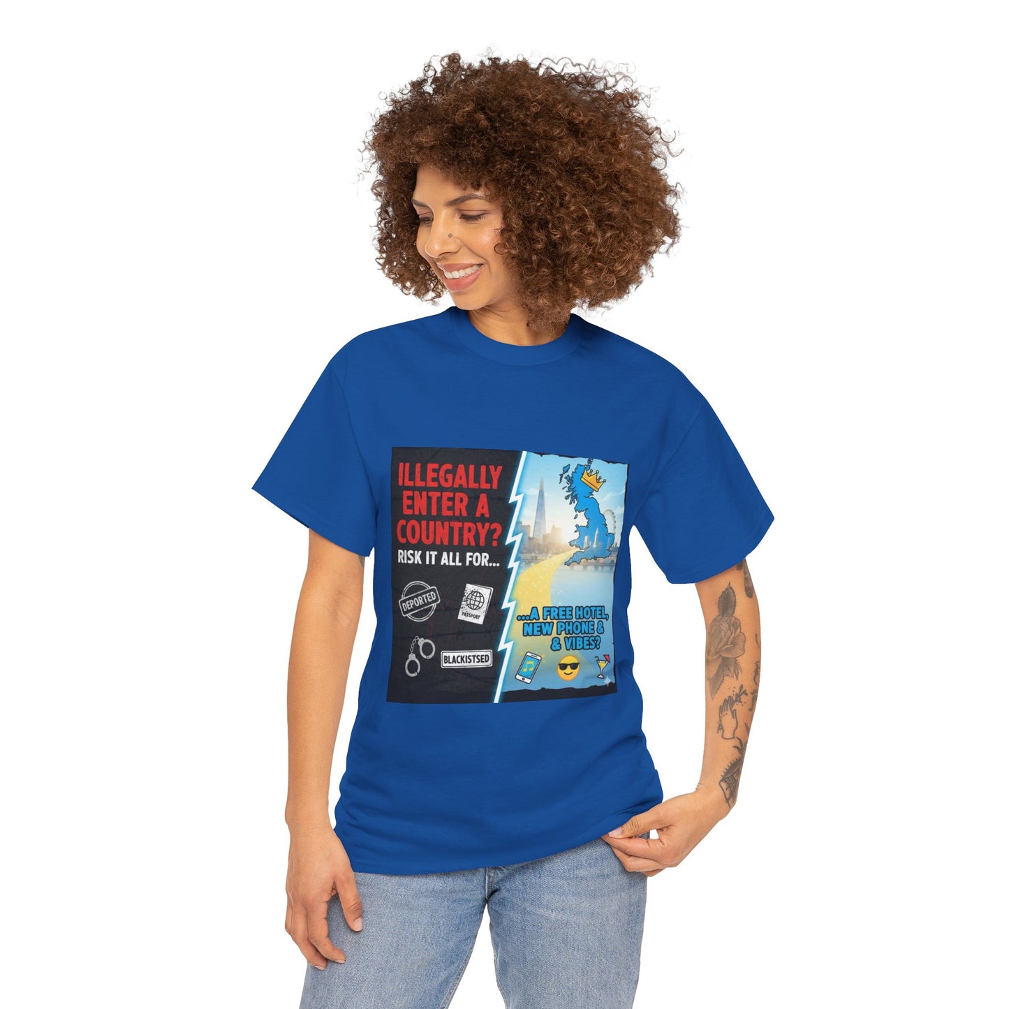 Enter illegally get free hotel t shirt - Bold Statement T-Shirt - Unisex Tee for Casual Wear, Gift for Friends, Humor Style, Graphic Tee, Perfect for Celebrations