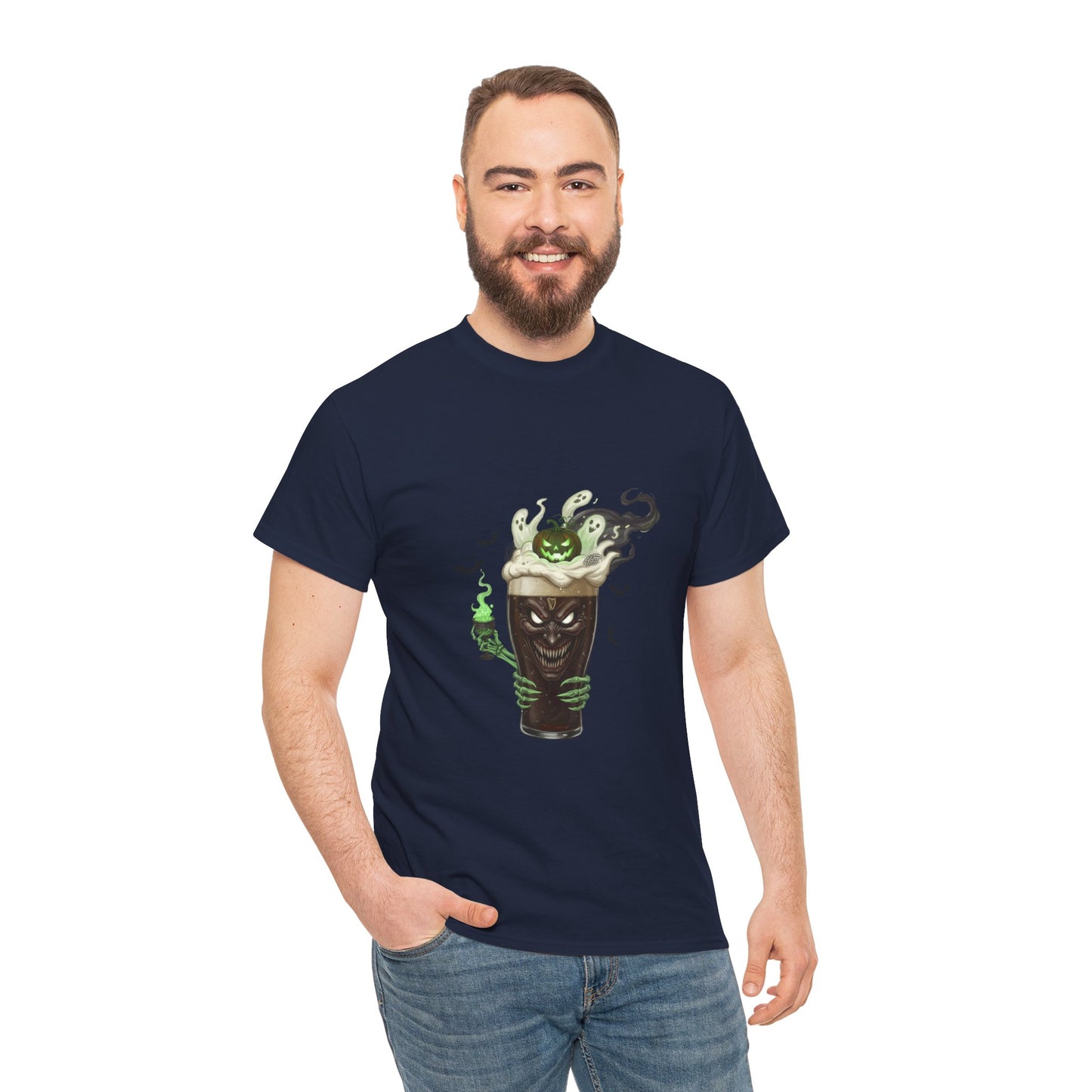 Guiness halloween Artistic Unisex Tee featuring Eco-Themed Design, Perfect for Casual Wear, Gift for Nature Lovers, Eco-Conscious Apparel, Earth Day