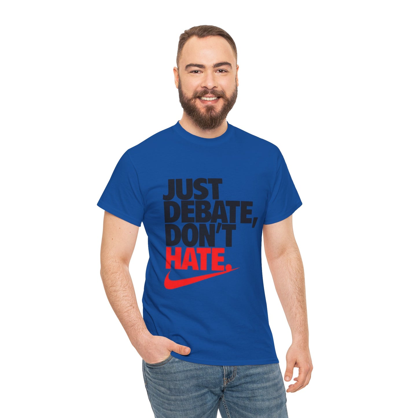 Unisex Cotton Tee - Just Debate, Don't Hate