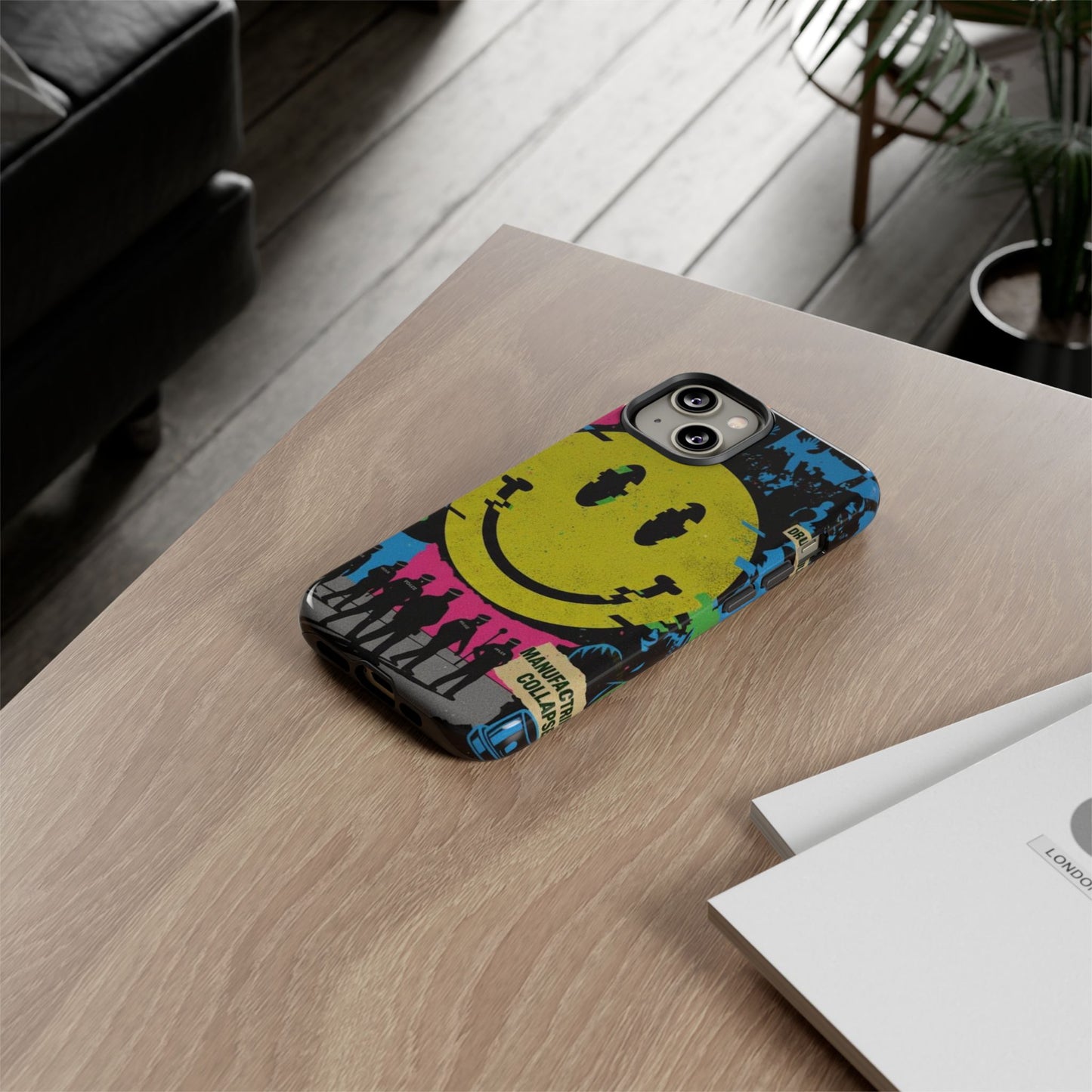 Acid house rave Vibrant iPhone Case, Tough Cases, Smiley Face Phone Cover, Fun Accessory, Colorful Phone Protector, Gift for Teenagers