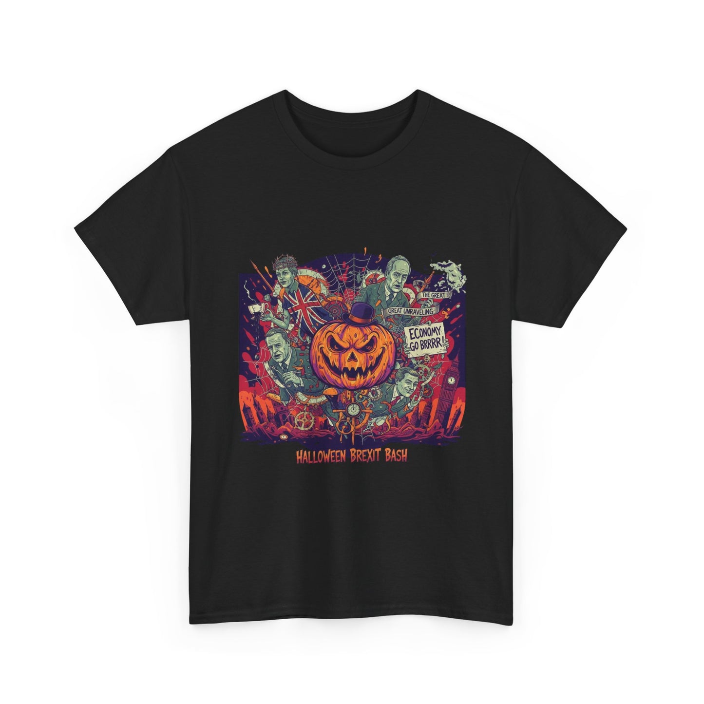 Halloween satire british design Unisex Heavy Cotton Tee shirt