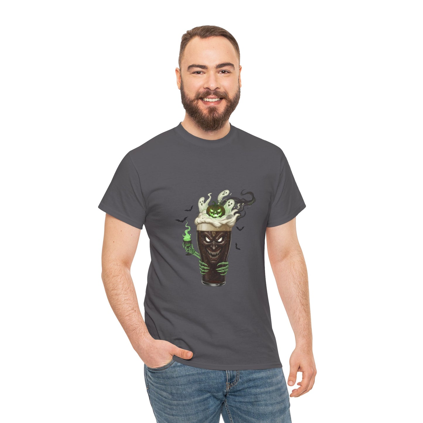 Guiness halloween Artistic Unisex Tee featuring Eco-Themed Design, Perfect for Casual Wear, Gift for Nature Lovers, Eco-Conscious Apparel, Earth Day
