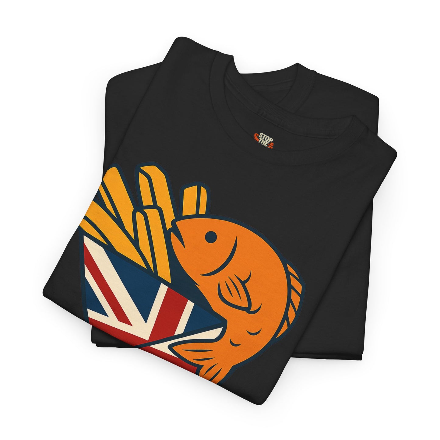 Fish & chips inspired Graphic Tee, Rule Britannia, Unisex Cotton T-Shirt, Casual Wear, Gift for Fish Lovers, Fun British Humor Shirt